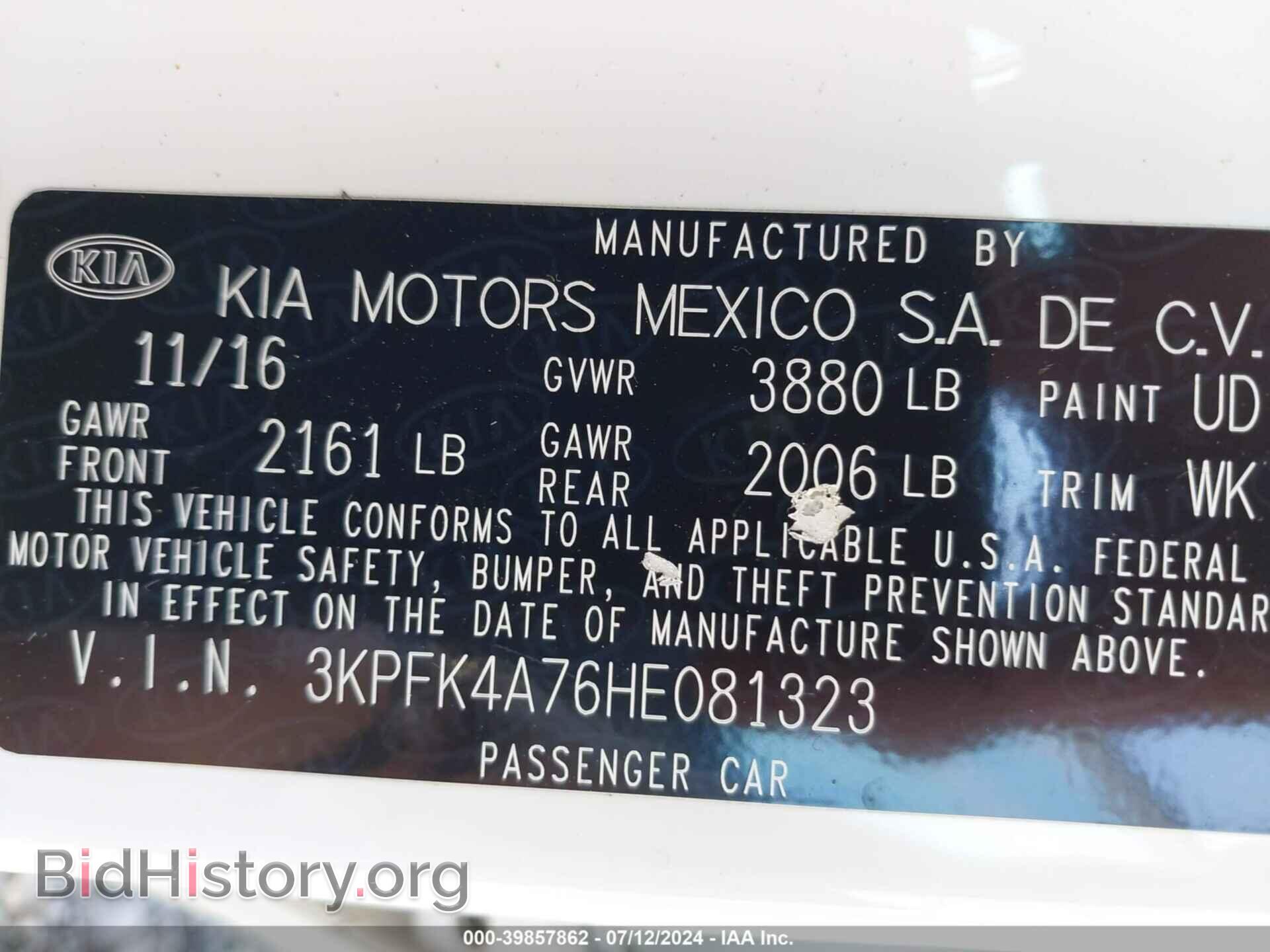 2017 KIA FORTE - VIN: 3KPFK4A76HE081323 - Фото 9