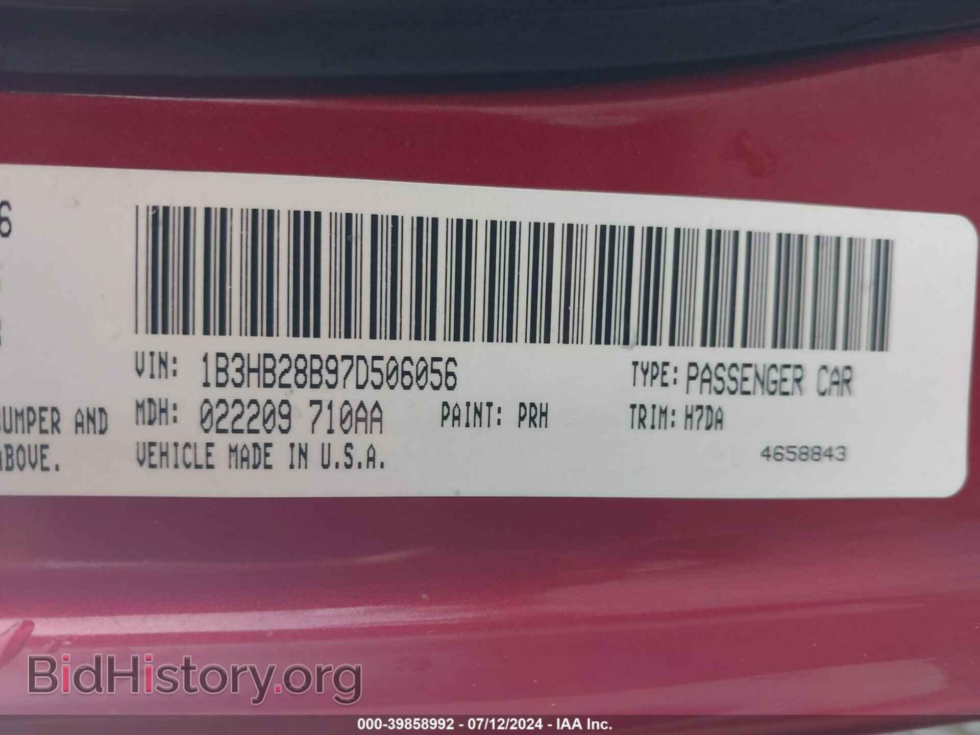 2007 DODGE CALIBER - VIN: 1B3HB28B97D506056 - Фото 9