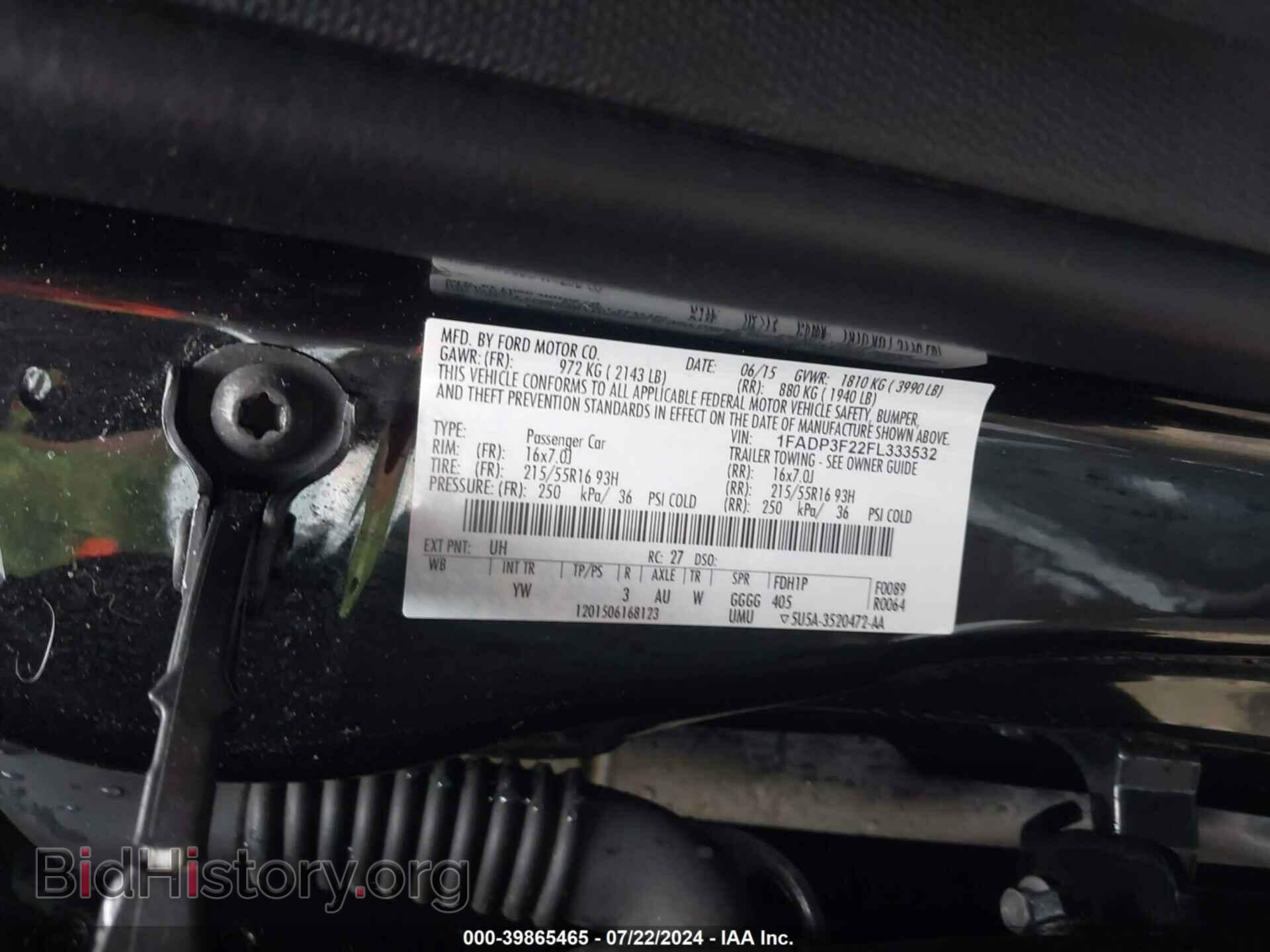 2015 FORD FOCUS - VIN: 1FADP3F22FL333532 - Фото 9