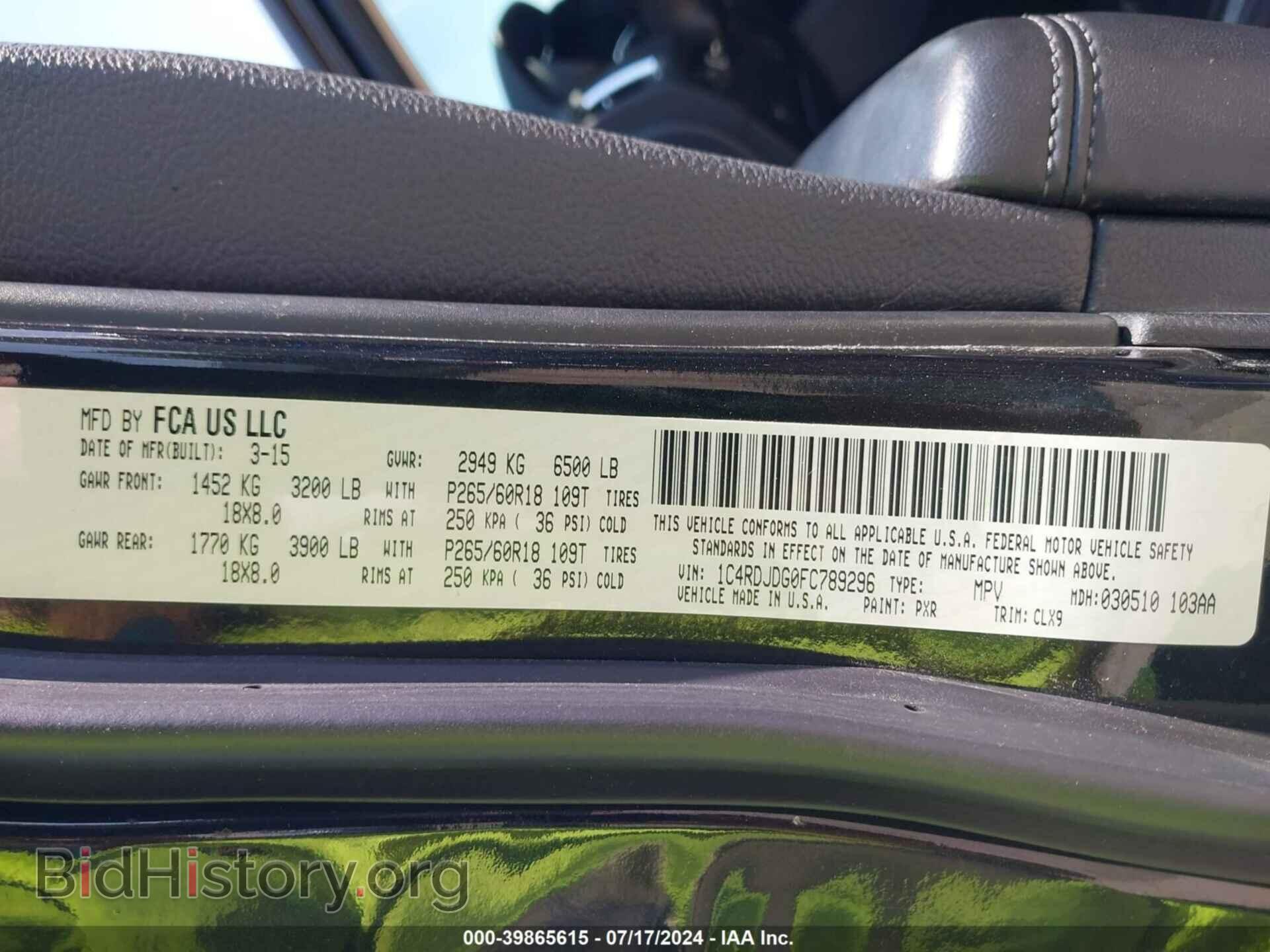 2015 DODGE DURANGO - VIN: 1C4RDJDG0FC789296 - Photo 9