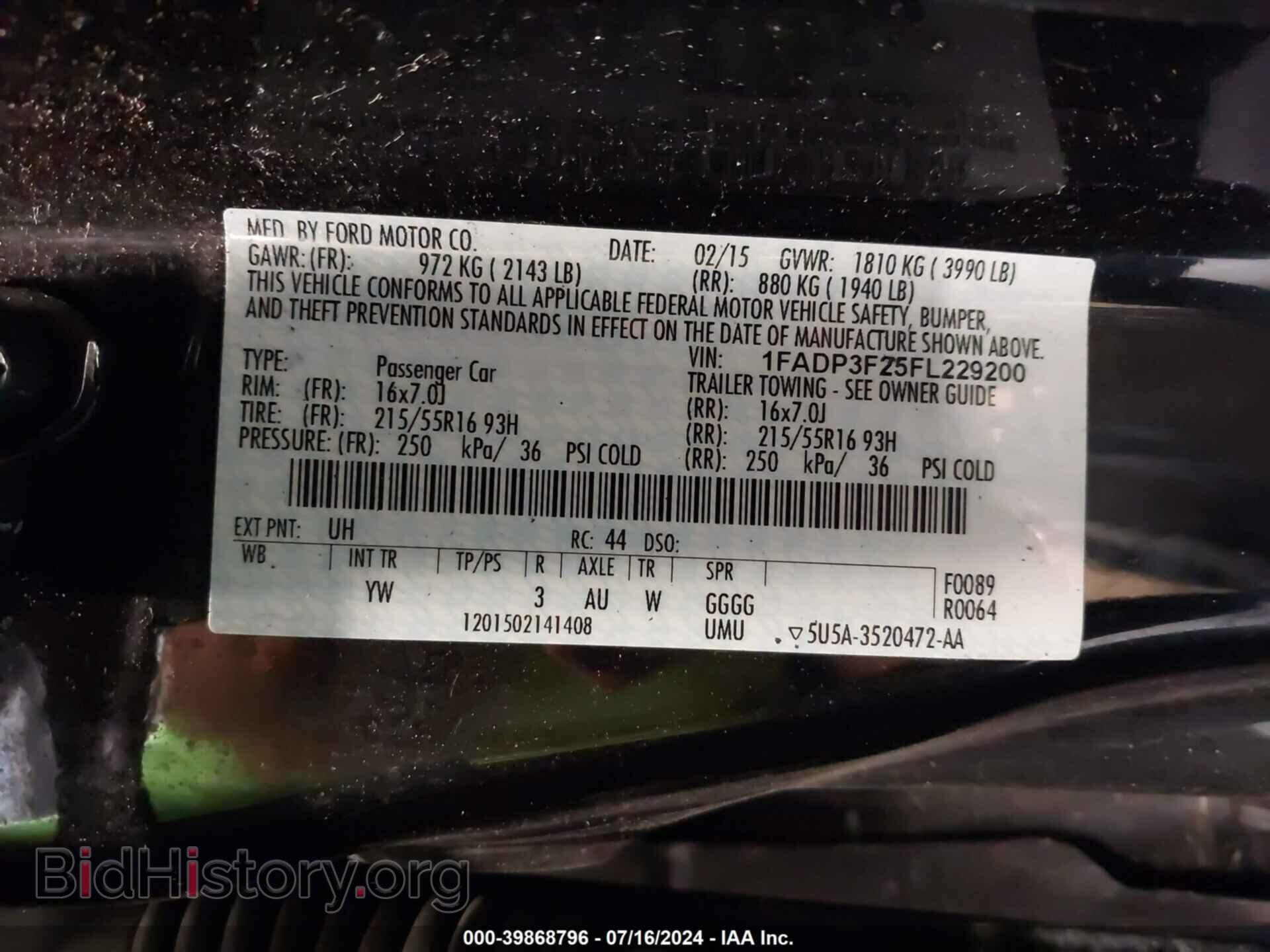 2015 FORD FOCUS - VIN: 1FADP3F25FL229200 - Фото 9