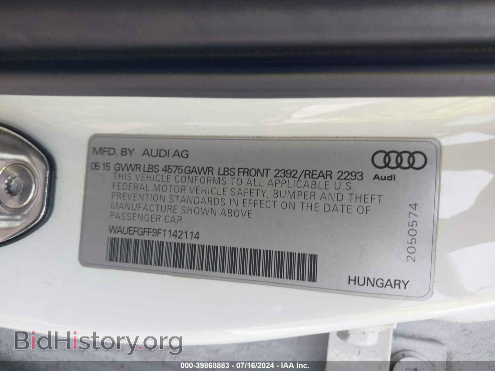 2015 AUDI A3 - VIN: WAUEFGFF9F1142114 - Фото 9