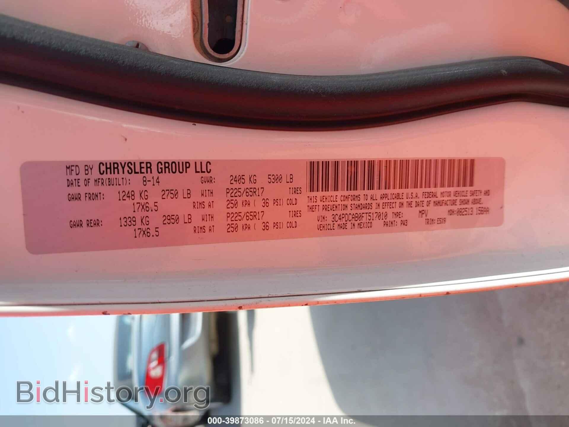 2015 DODGE JOURNEY - VIN: 3C4PDCAB0FT517010 - Photo 9