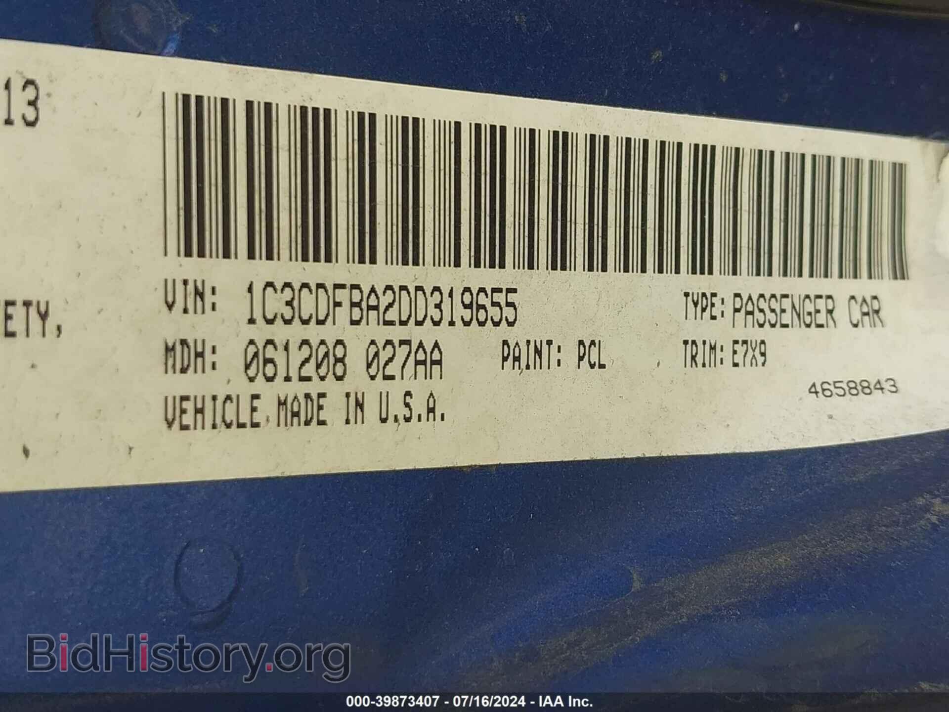 2013 DODGE DART - VIN: 1C3CDFBA2DD319655 - Photo 9