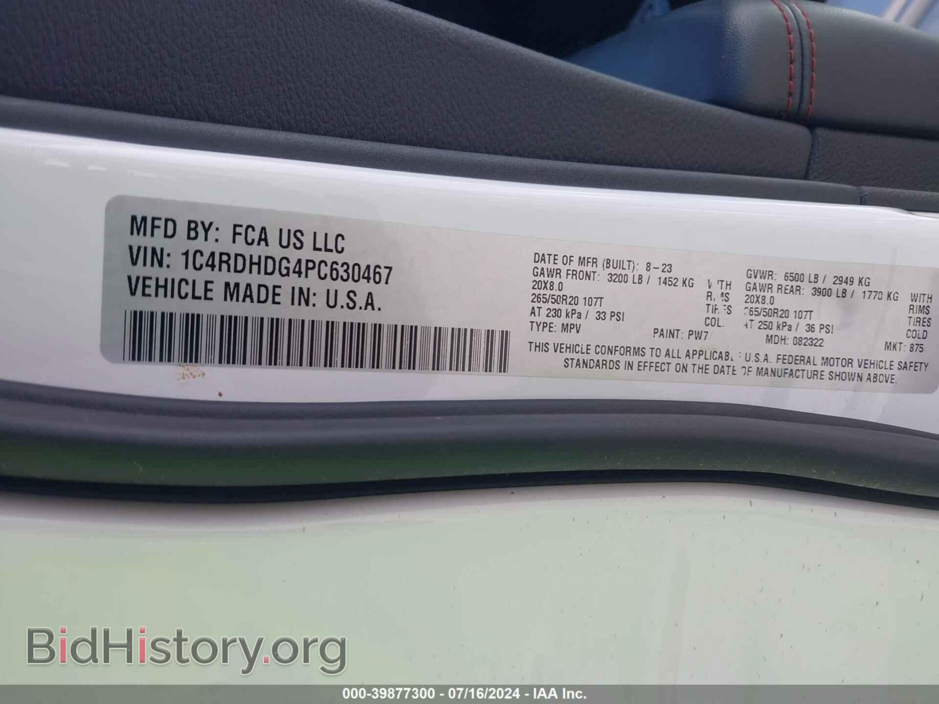 2023 DODGE DURANGO - VIN: 1C4RDHDG4PC630467 - Фото 9