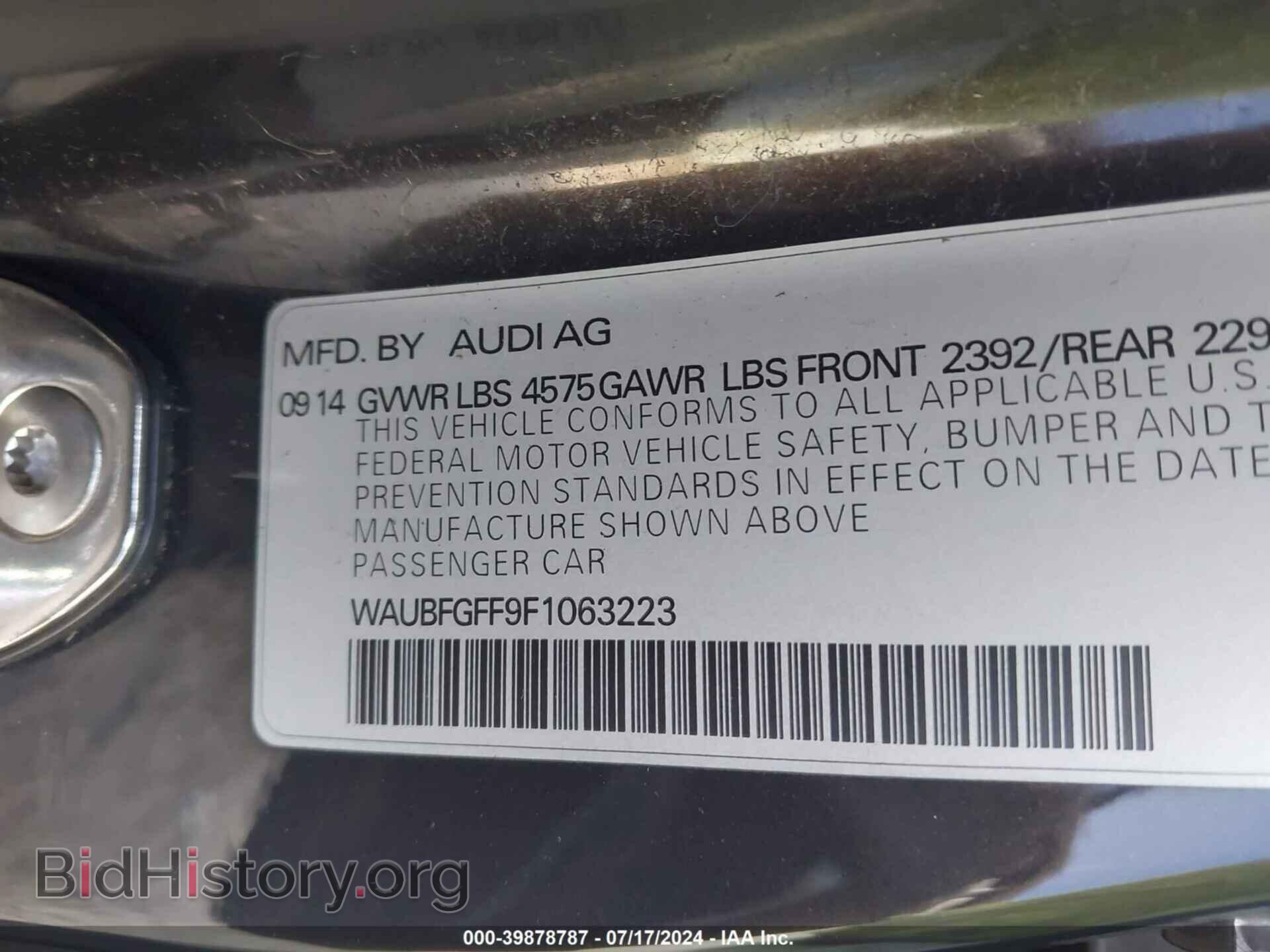 2015 AUDI A3 - VIN: WAUBFGFF9F1063223 - Фото 9