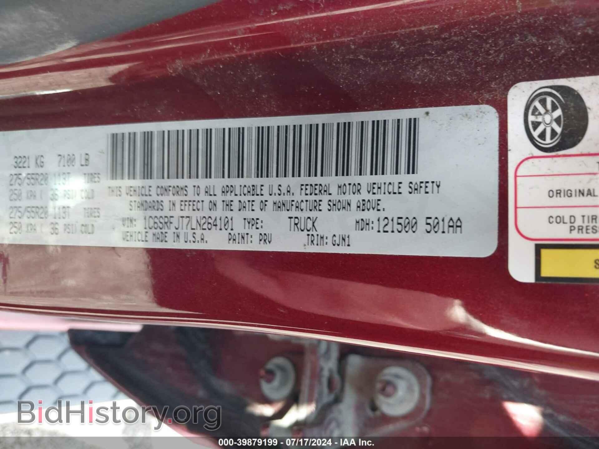 2020 RAM 1500 - VIN: 1C6SRFJT7LN264101 - Фото 9