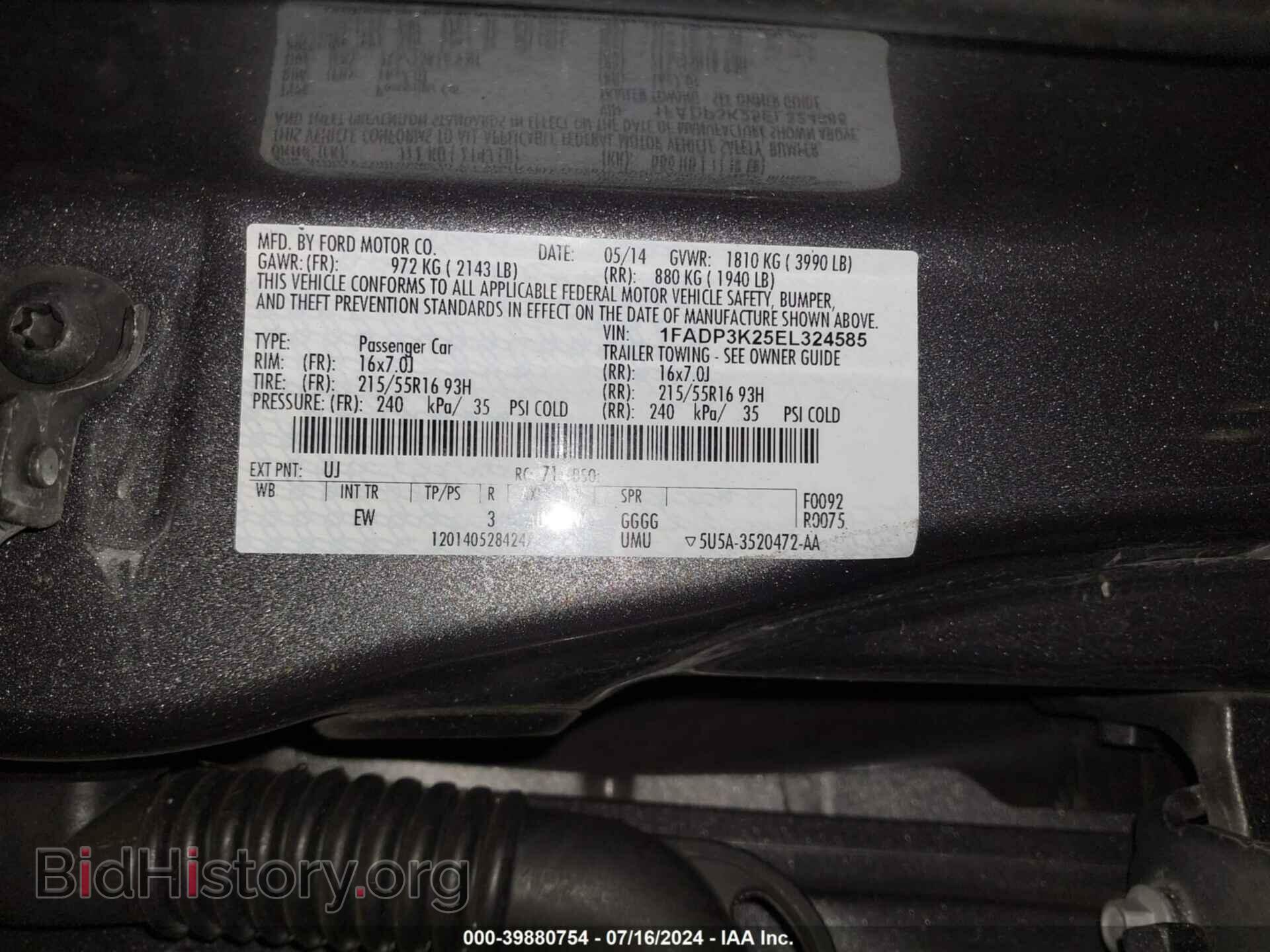 2014 FORD FOCUS - VIN: 1FADP3K25EL324585 - Photo 9