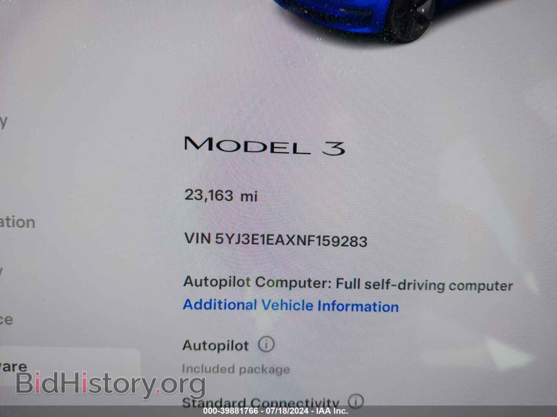 2022 TESLA MODEL 3 - VIN: 5YJ3E1EAXNF159283 - Фото 7