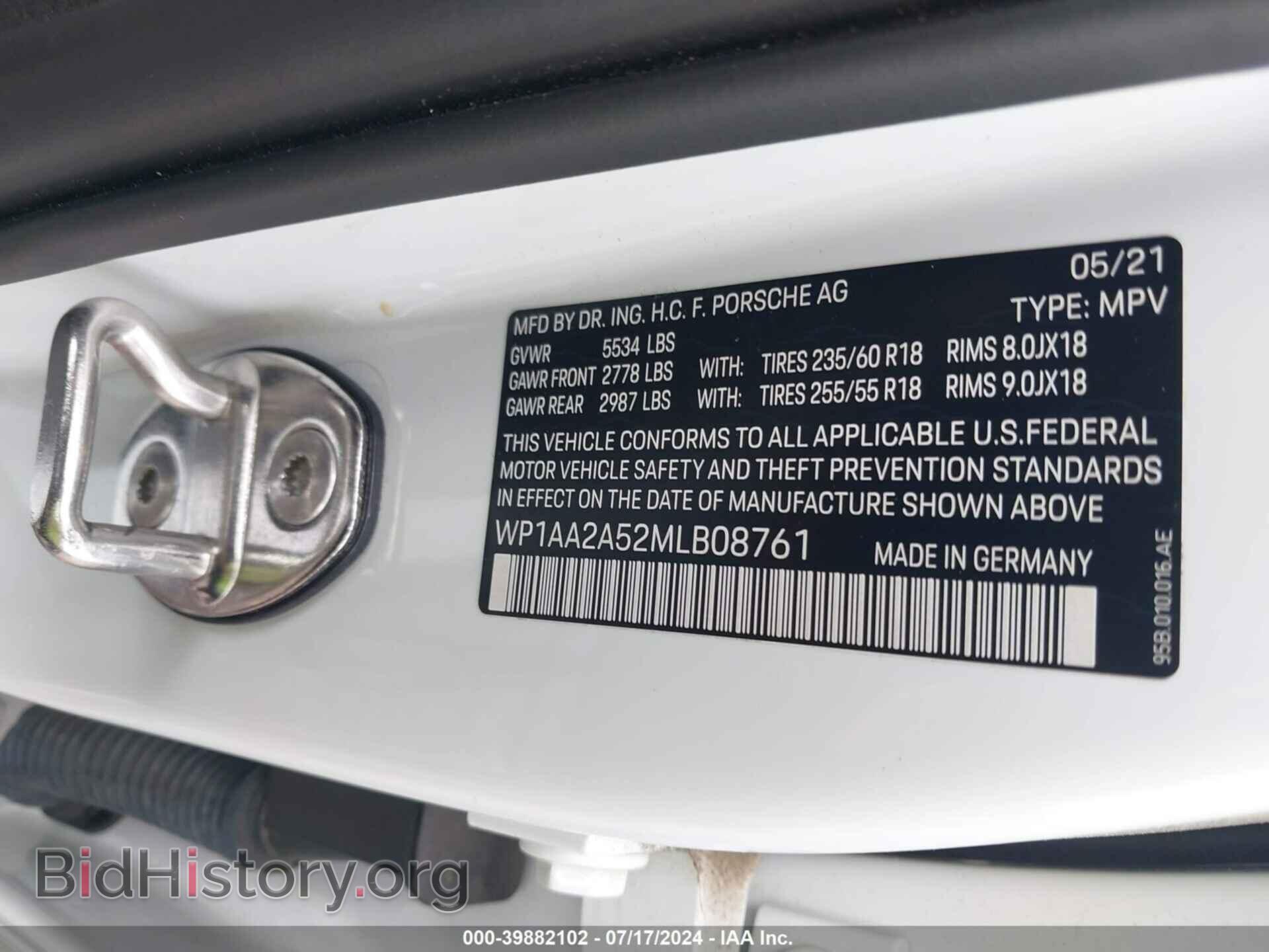 2021 PORSCHE MACAN - VIN: WP1AA2A52MLB08761 - Photo 9