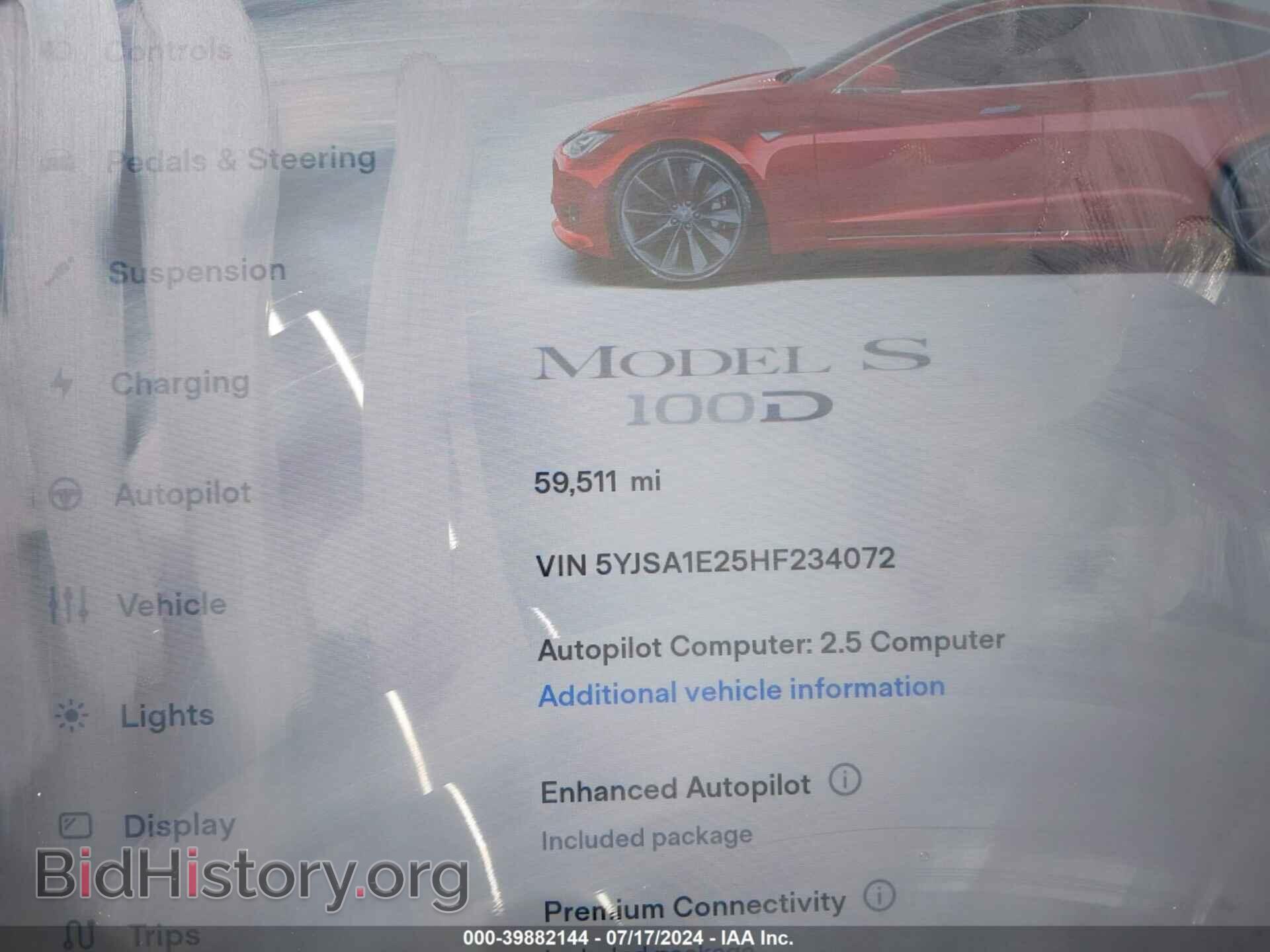 2017 TESLA MODEL S - VIN: 5YJSA1E25HF234072 - Фото 7