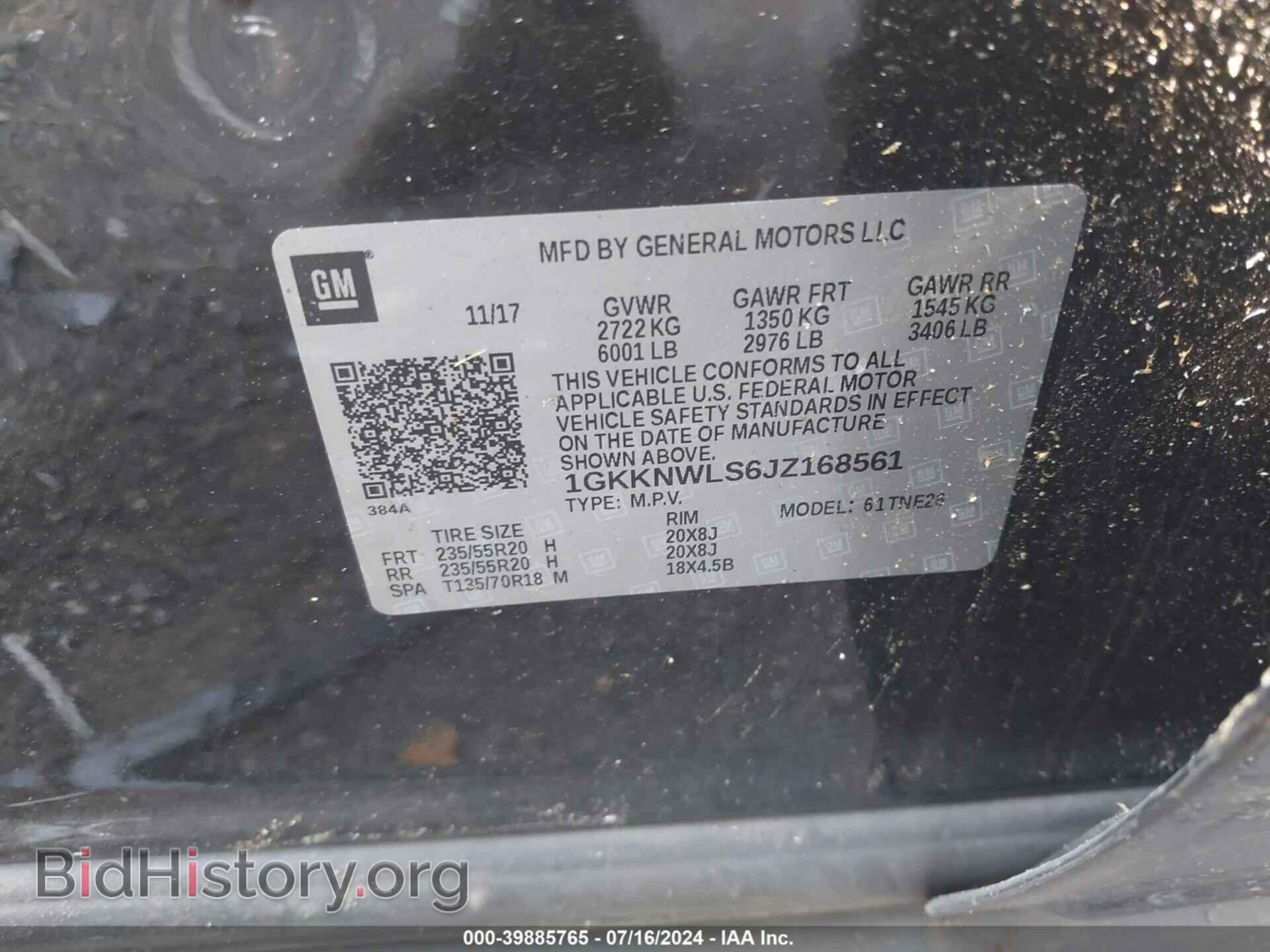 2018 GMC ACADIA - VIN: 1GKKNWLS6JZ168561 - Фото 9