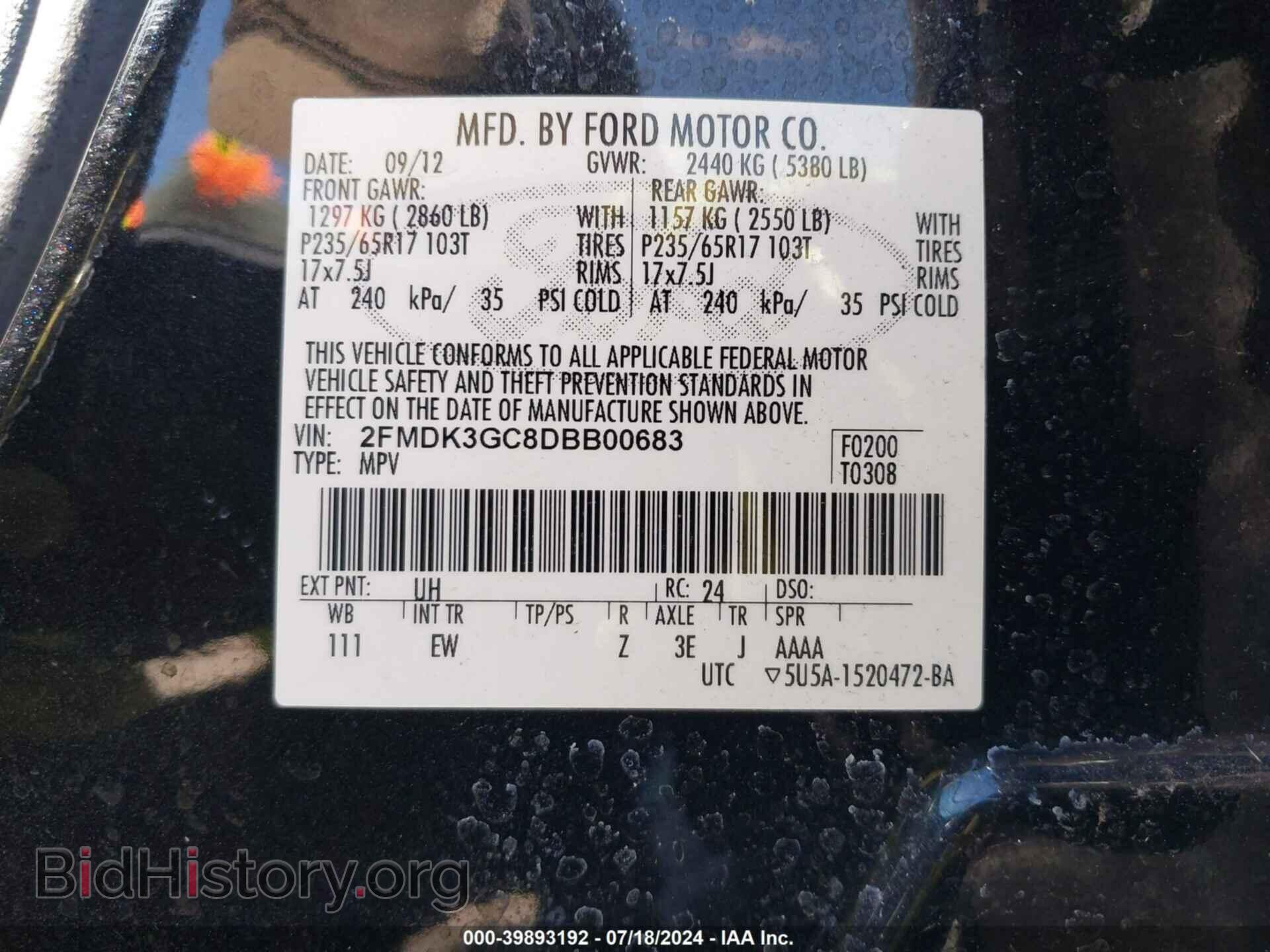 2013 FORD EDGE - VIN: 2FMDK3GC8DBB00683 - Photo 9