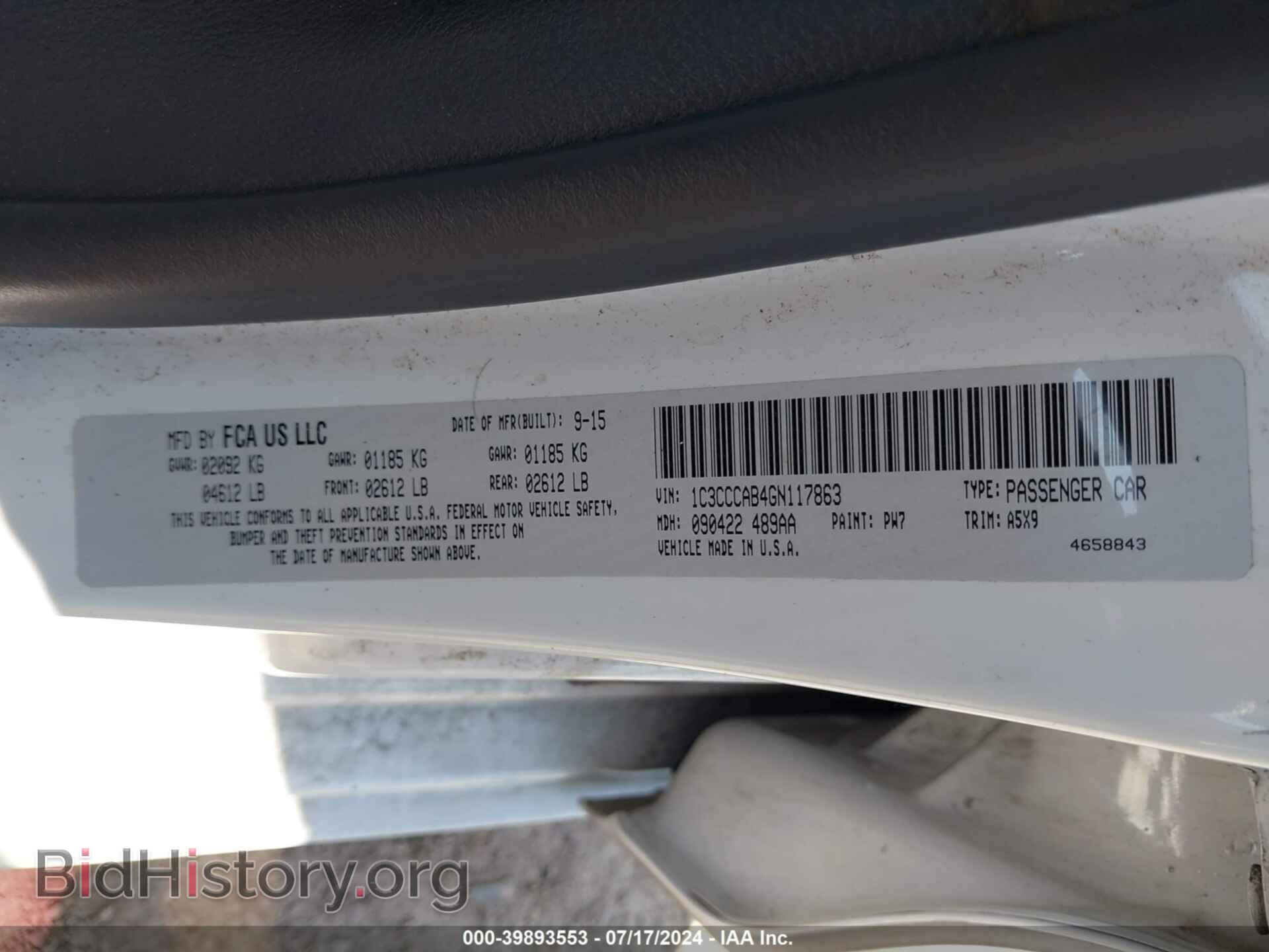 2016 CHRYSLER 200 - VIN: 1C3CCCAB4GN117863 - Photo 9