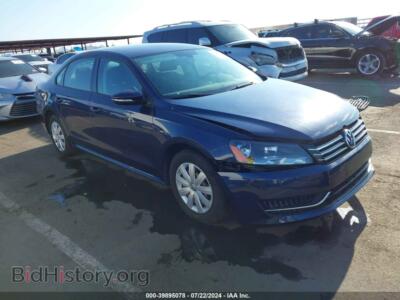 2012 Volkswagen PASSAT 2.5L S, синий — VIN 1VWAP7A37CC072895, IAAI