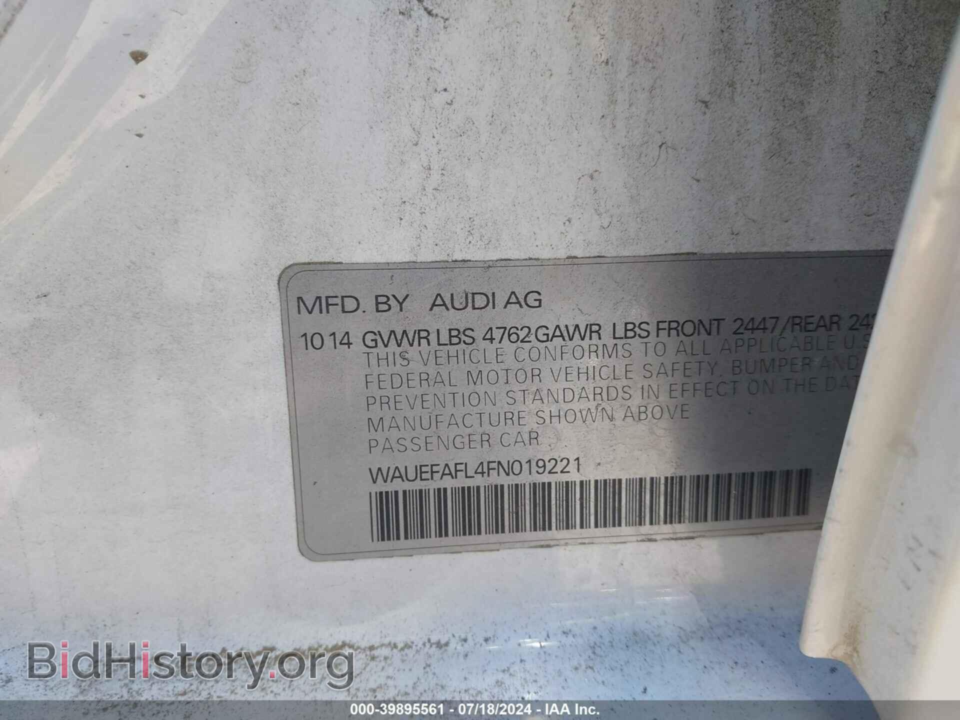2015 AUDI A4 - VIN: WAUEFAFL4FN019221 - Фото 9