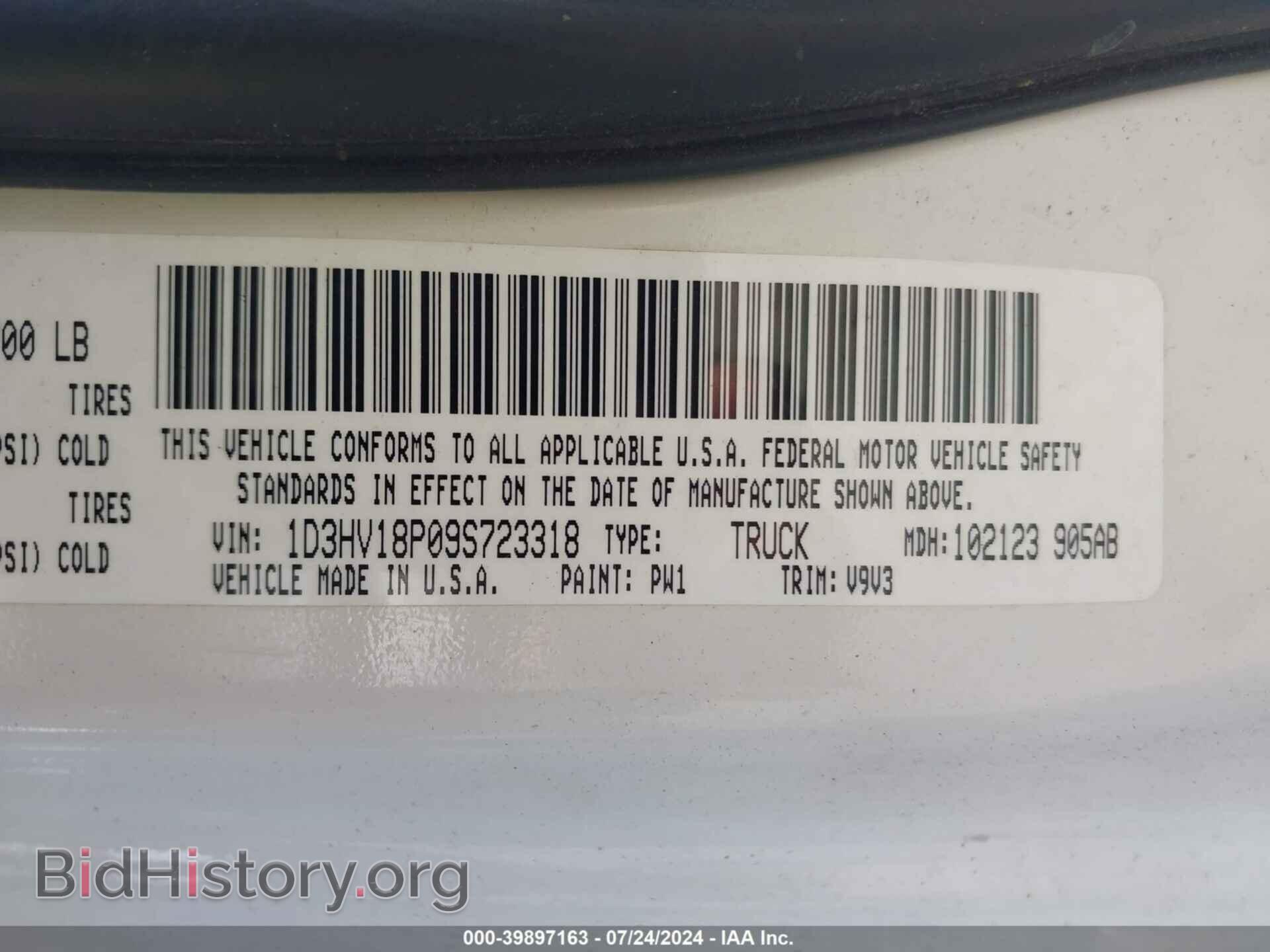 2009 DODGE RAM 1500 - VIN: 1D3HV18P09S723318 - Фото 9