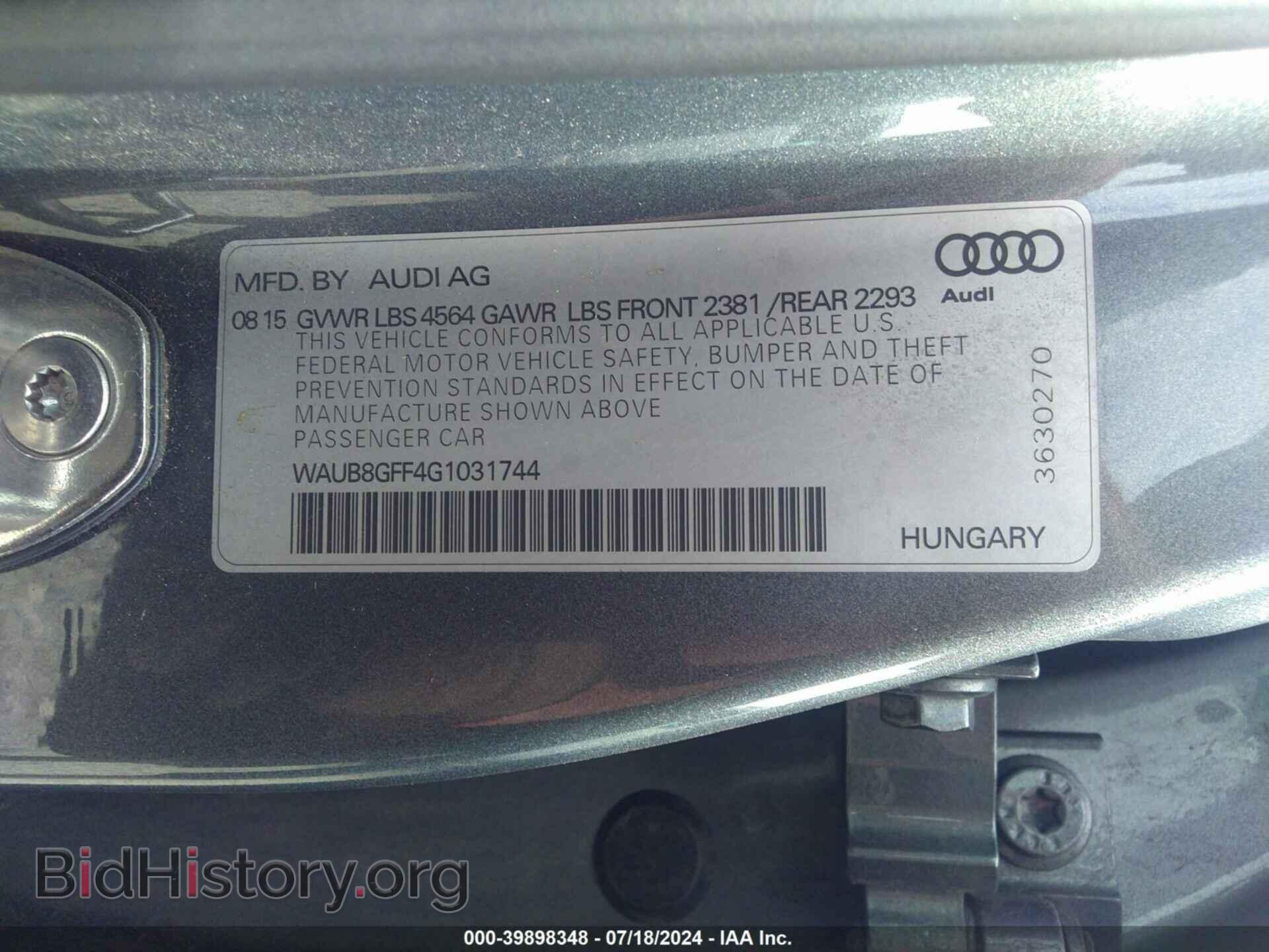 2016 AUDI A3 - VIN: WAUB8GFF4G1031744 - Фото 9