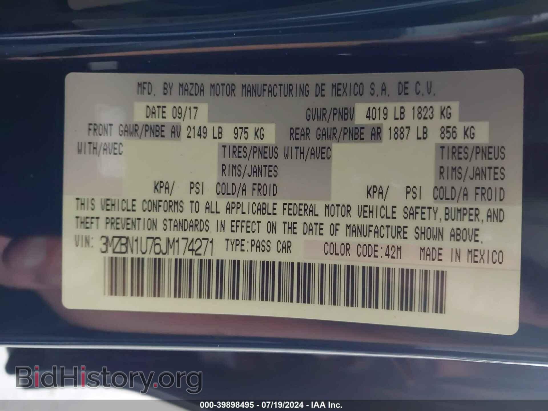 2018 MAZDA MAZDA3 - VIN: 3MZBN1U76JM174271 - Фото 9