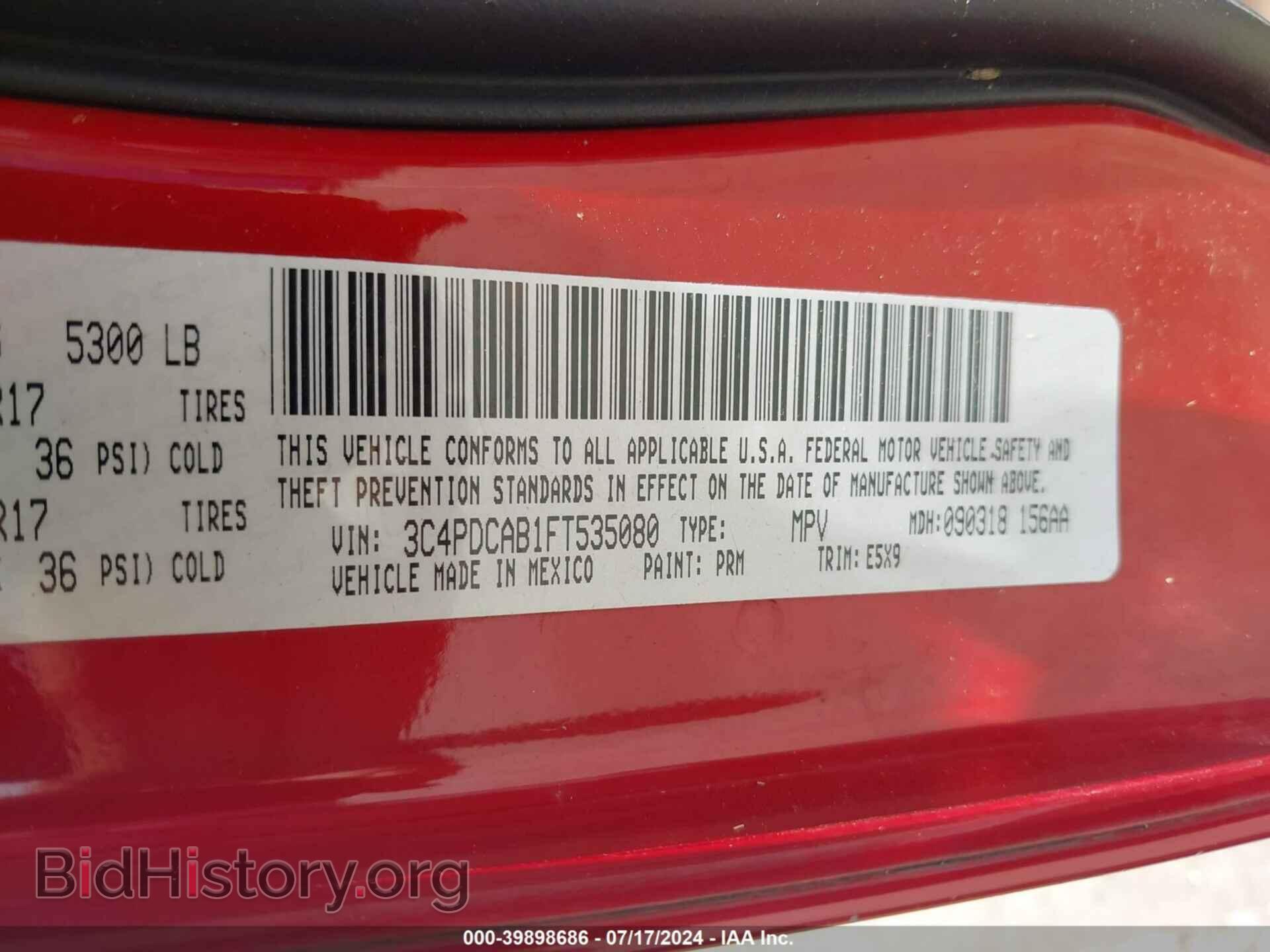 2015 DODGE JOURNEY - VIN: 3C4PDCAB1FT535080 - Photo 9