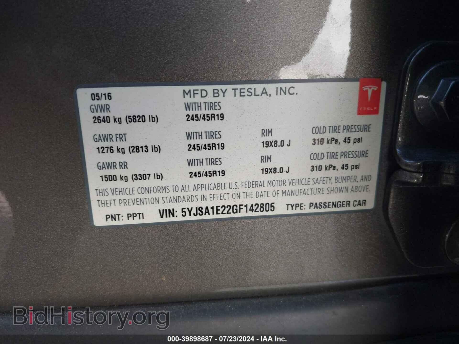 2016 TESLA MODEL S - VIN: 5YJSA1E22GF142805 - Photo 9