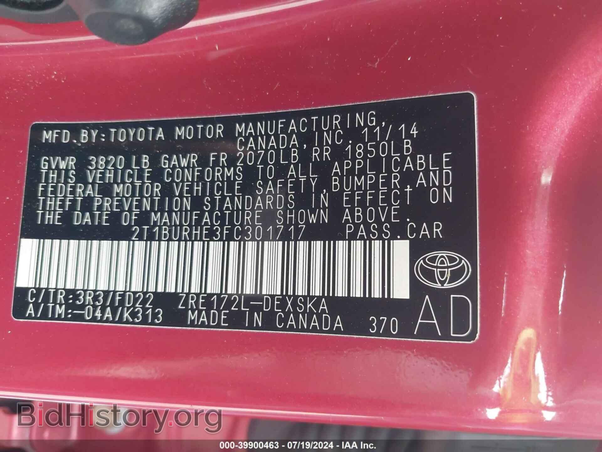 2015 TOYOTA COROLLA - VIN: 2T1BURHE3FC301717 - Photo 9