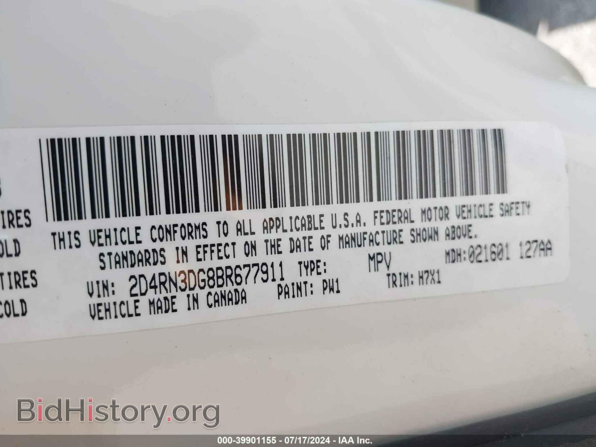 2011 DODGE GRAND CARAVAN - VIN: 2D4RN3DG8BR677911 - Фото 9