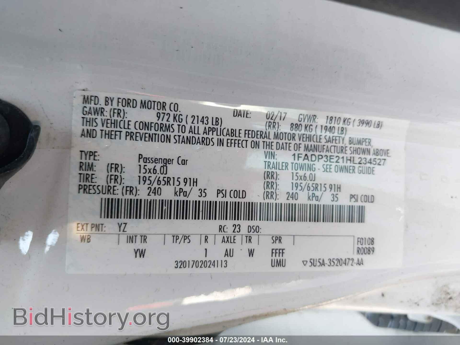 2017 FORD FOCUS - VIN: 1FADP3E21HL234527 - Photo 9
