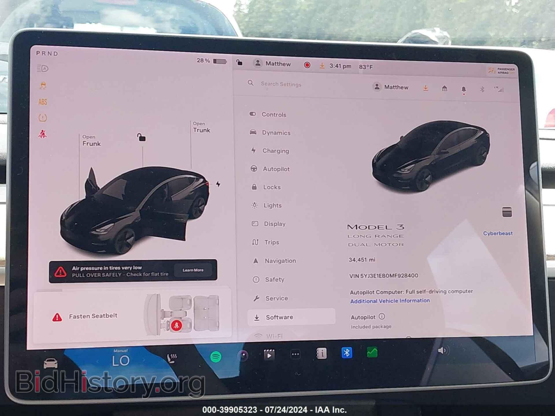2021 TESLA MODEL 3 - VIN: 5YJ3E1EB0MF928400 - Фото 7