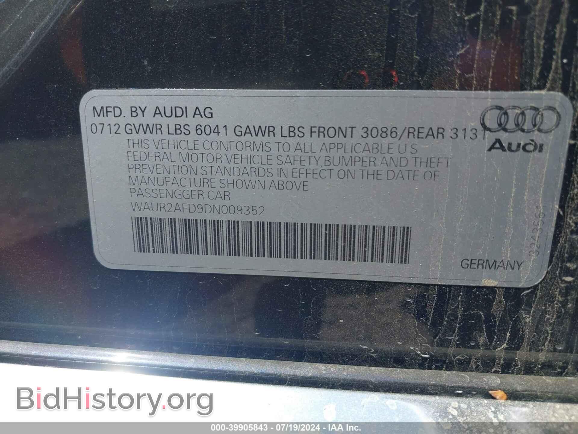 2013 AUDI A8 L - VIN: WAUR2AFD9DN009352 - Фото 9