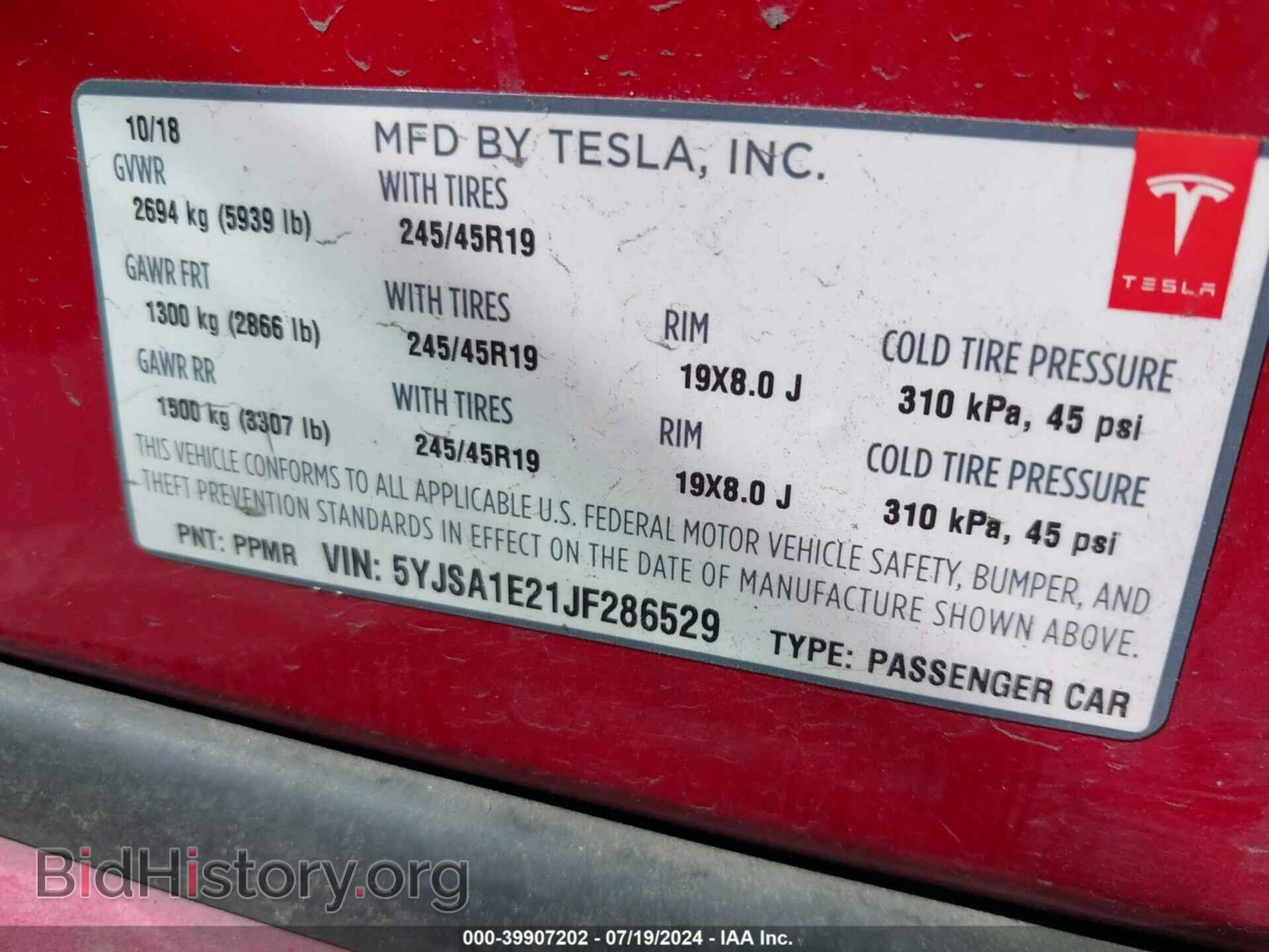 2018 TESLA MODEL S - VIN: 5YJSA1E21JF286529 - Photo 9