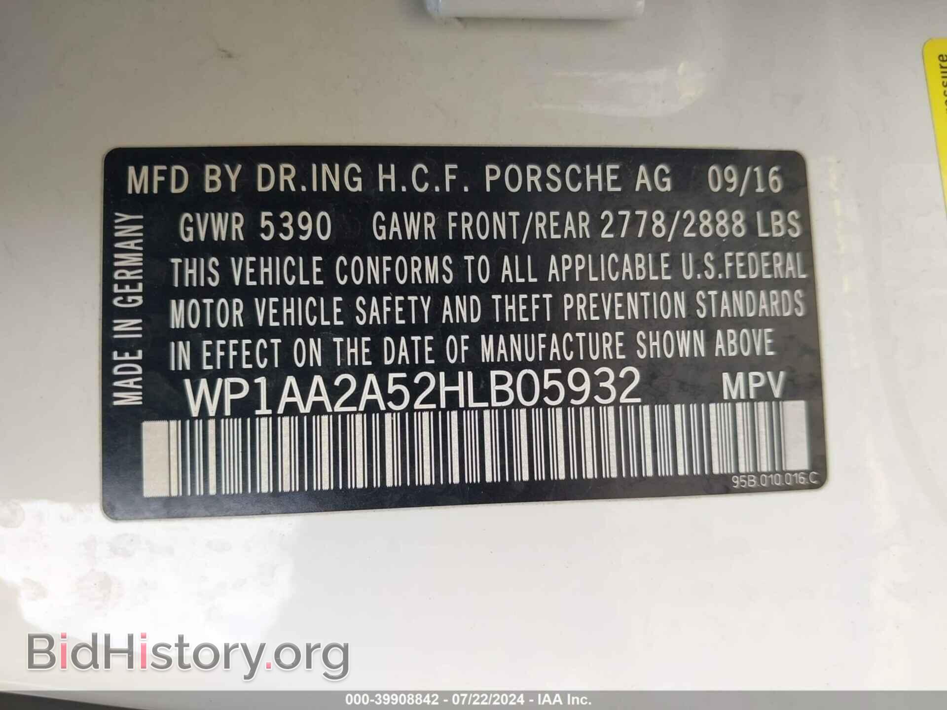 2017 PORSCHE MACAN - VIN: WP1AA2A52HLB05932 - Photo 9