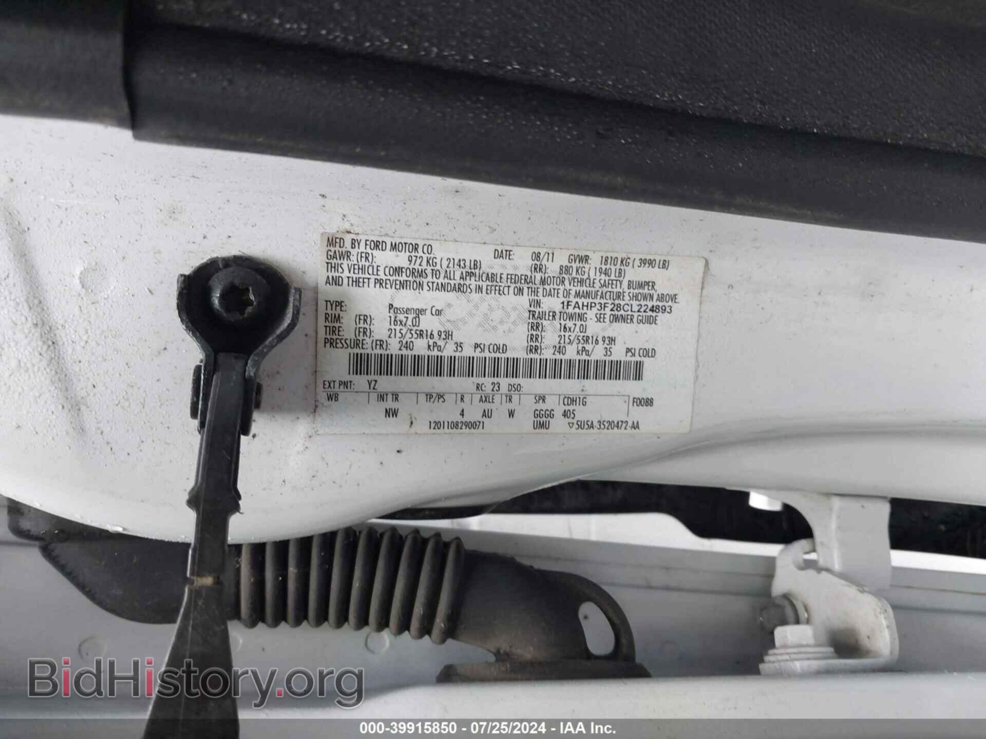 2012 FORD FOCUS - VIN: 1FAHP3F28CL224893 - Фото 9