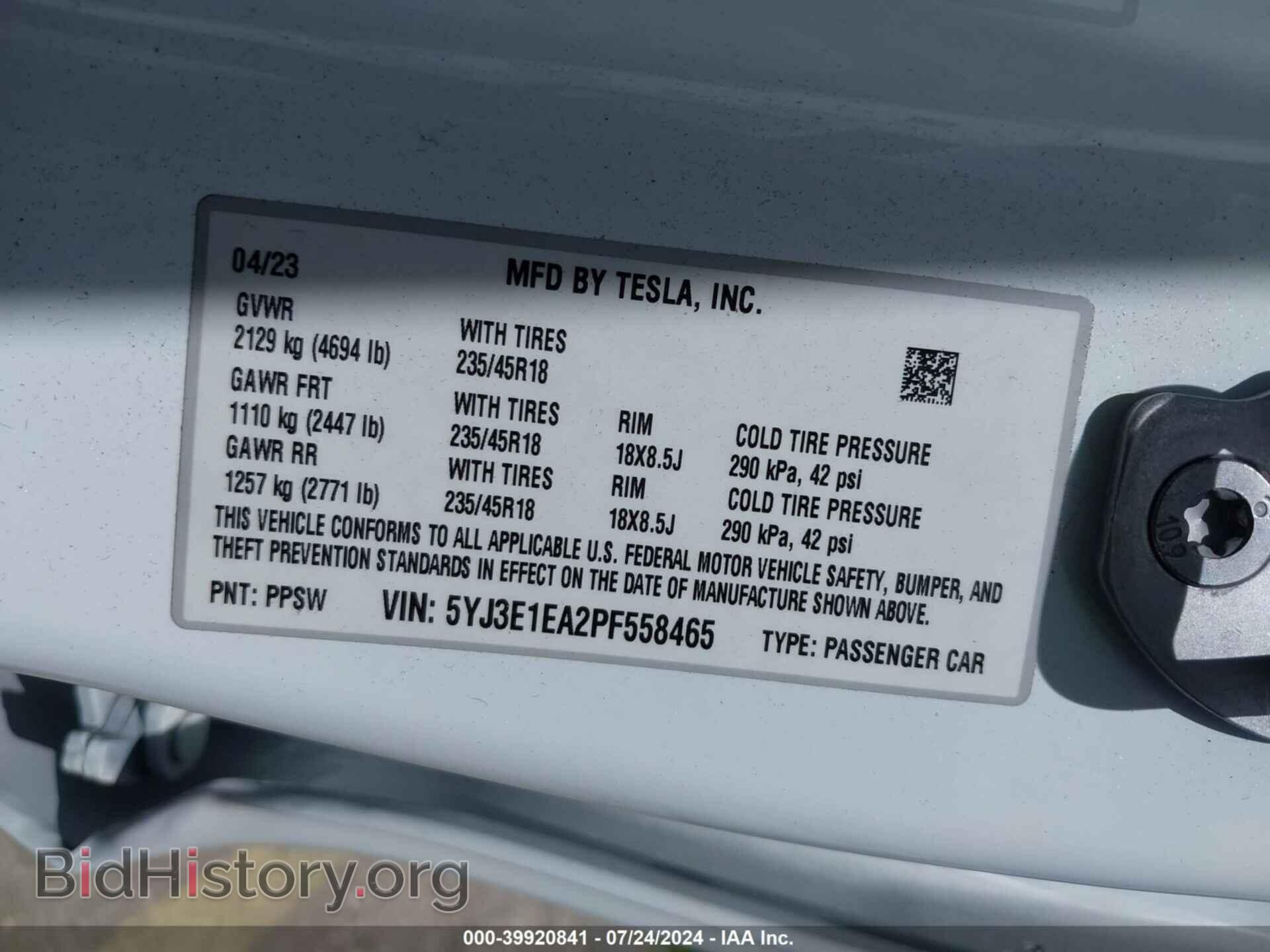 2023 TESLA MODEL 3 - VIN: 5YJ3E1EA2PF558465 - Фото 9