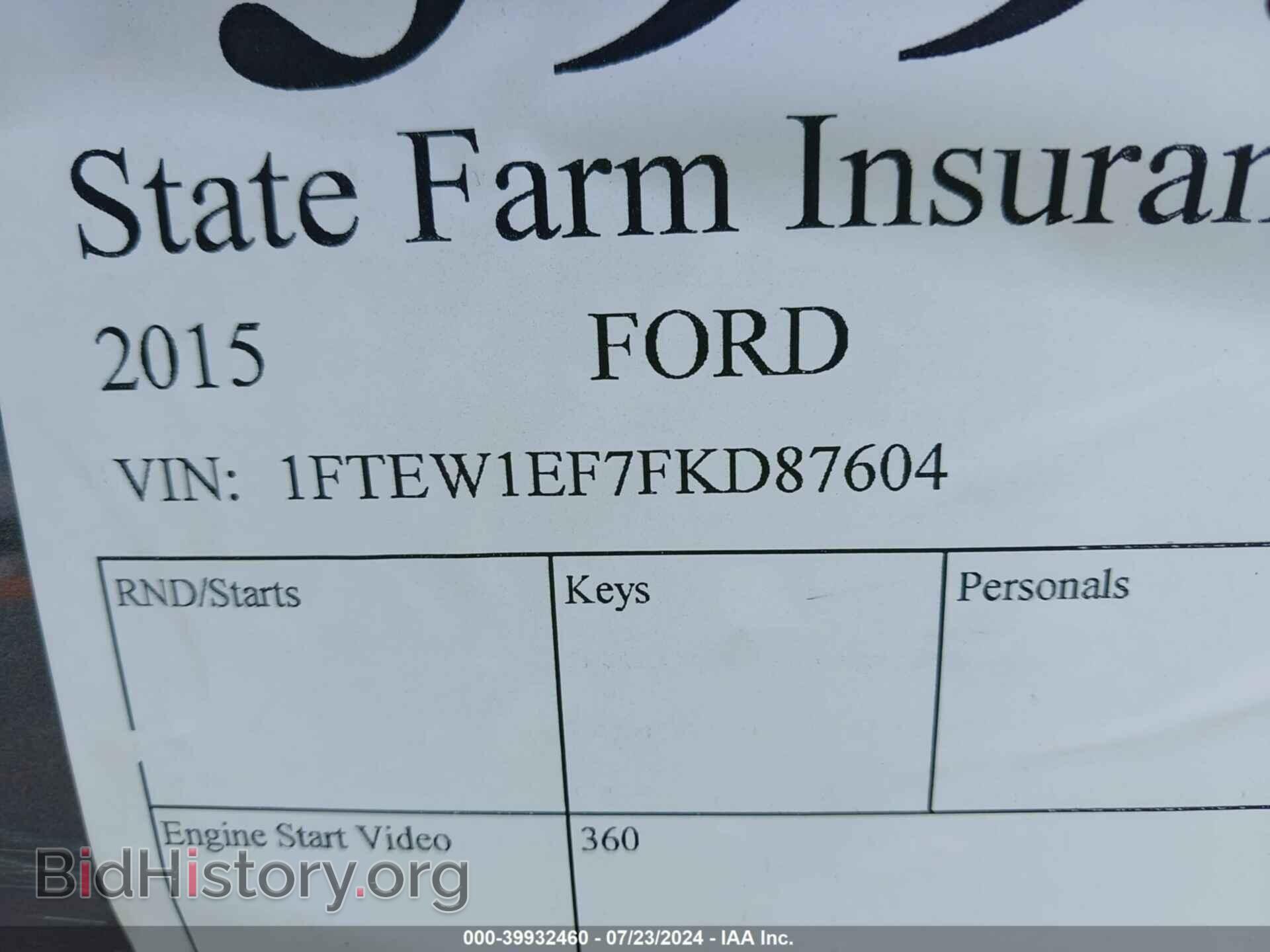 2015 FORD F-150 - VIN: 1FTEW1EF7FKD87604 - Photo 9
