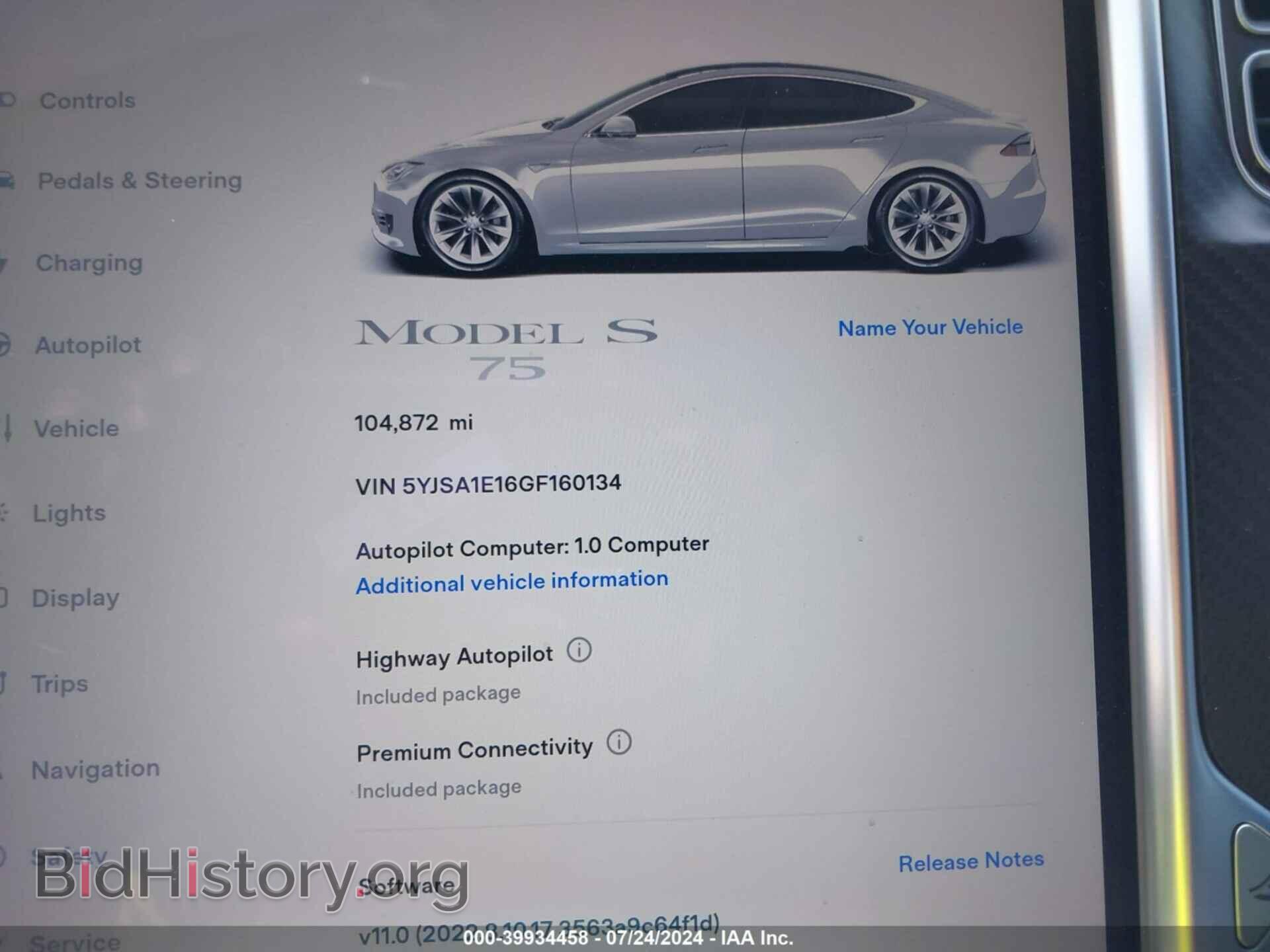 2016 TESLA MODEL S - VIN: 5YJSA1E16GF160134 - Фото 7