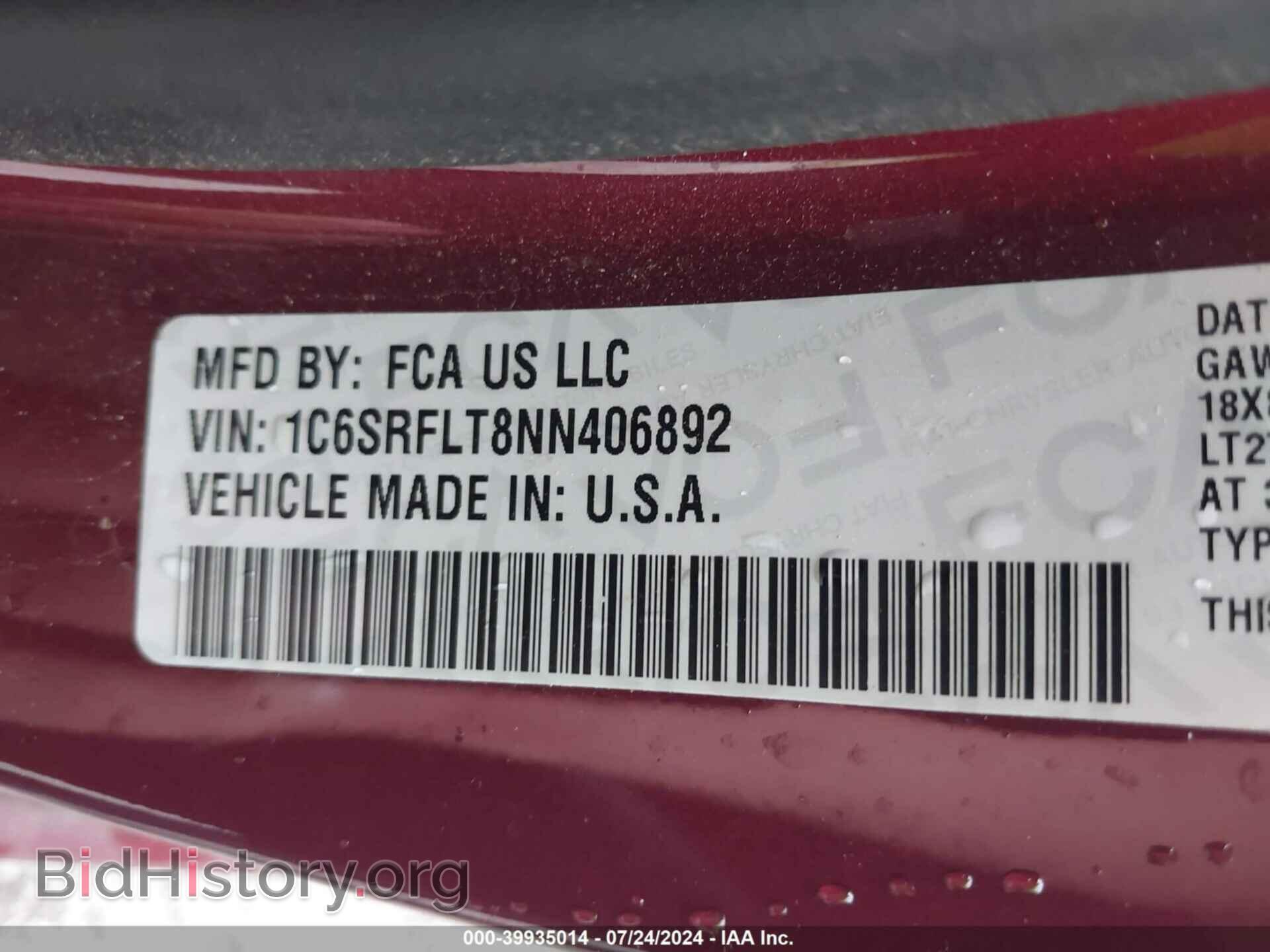 2022 RAM 1500 - VIN: 1C6SRFLT8NN406892 - Фото 9