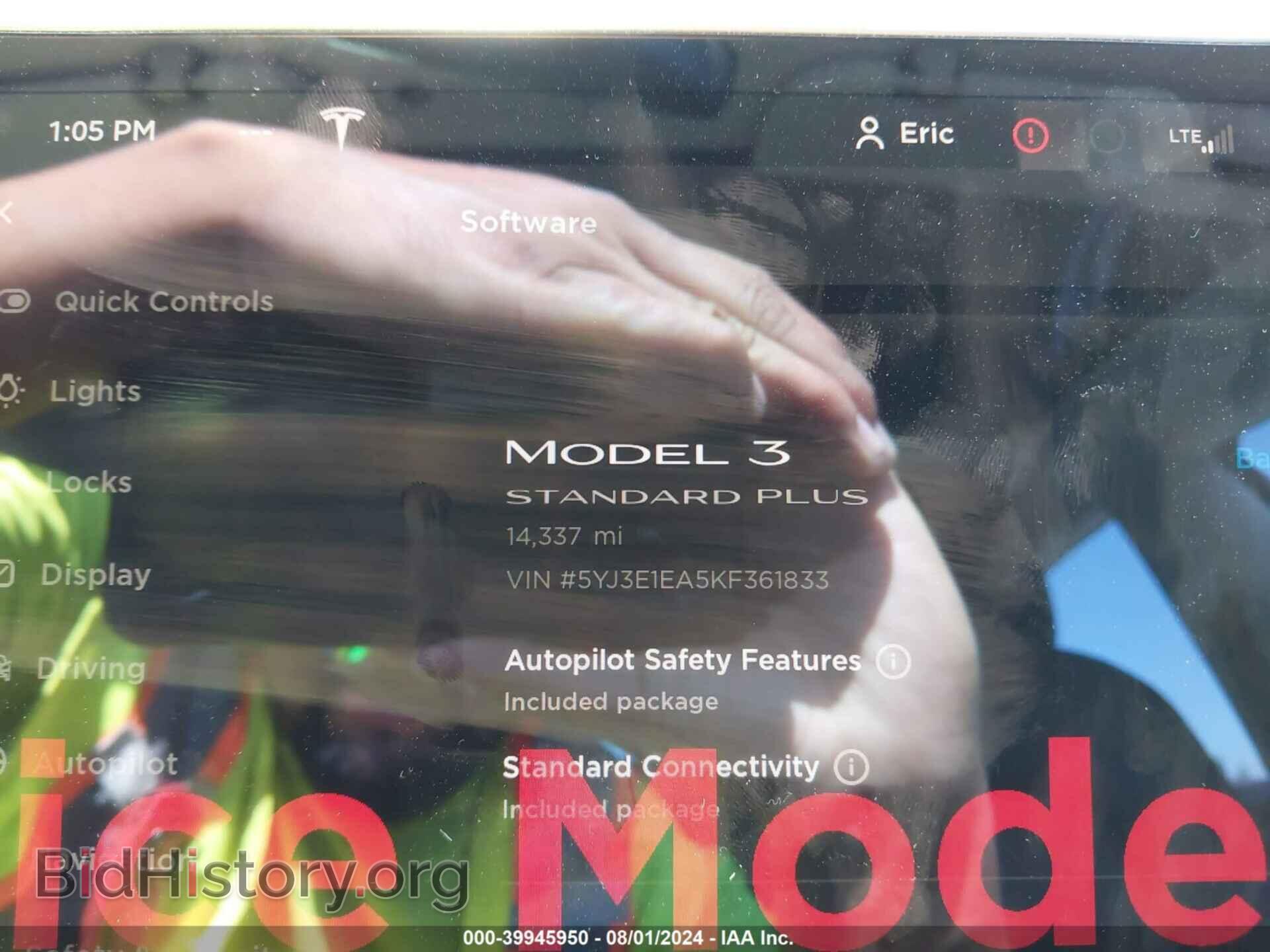 2019 TESLA MODEL 3 - VIN: 5YJ3E1EA5KF361833 - Фото 7