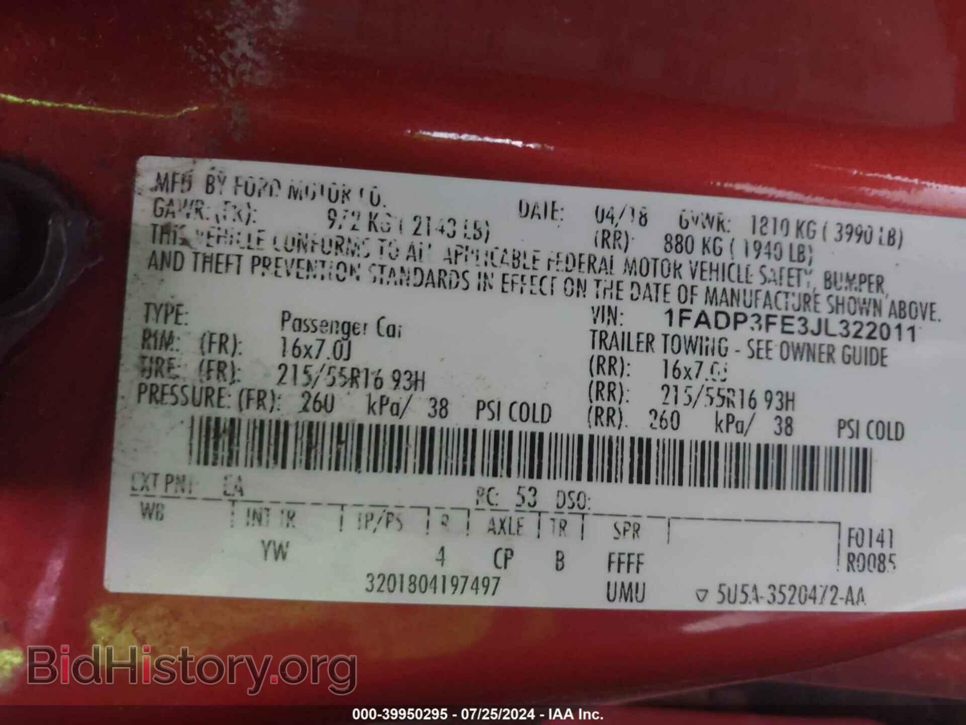 2018 FORD FOCUS - VIN: 1FADP3FE3JL322011 - Photo 9