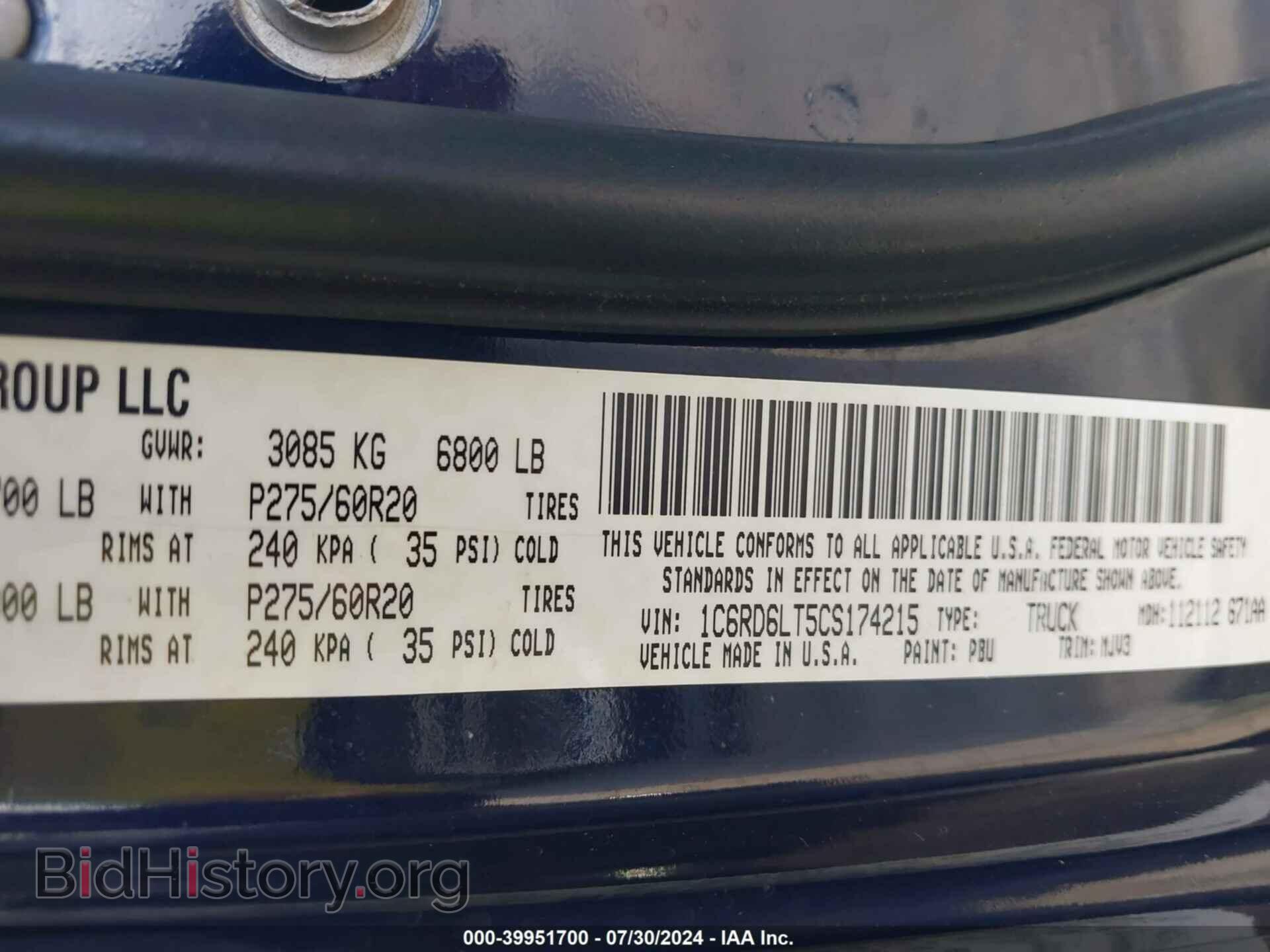 2012 RAM 1500 - VIN: 1C6RD6LT5CS174215 - Photo 9