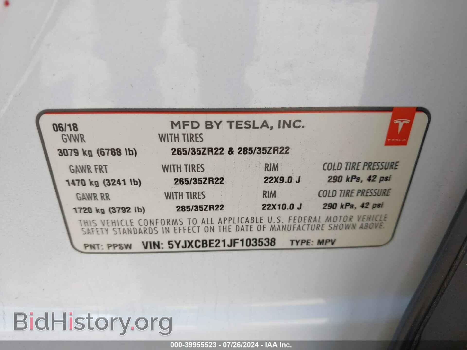 2018 TESLA MODEL X - VIN: 5YJXCBE21JF103538 - Photo 9