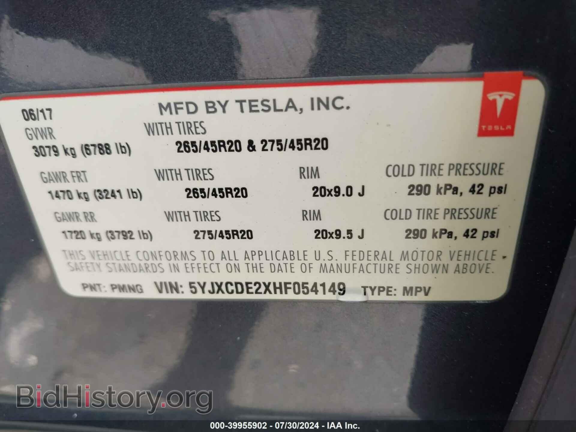 2017 TESLA MODEL X - VIN: 5YJXCDE2XHF054149 - Photo 9