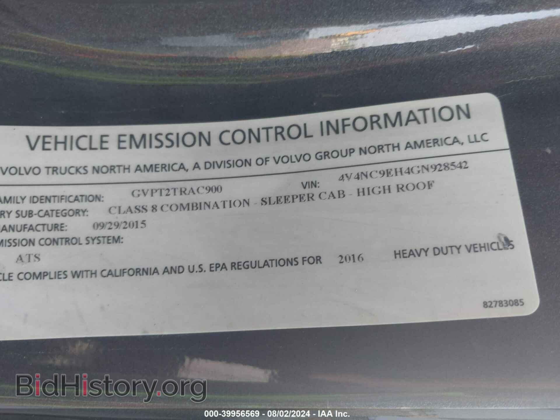 2016 VOLVO VN - VIN: 4V4NC9EH4GN928542 - Фото 8