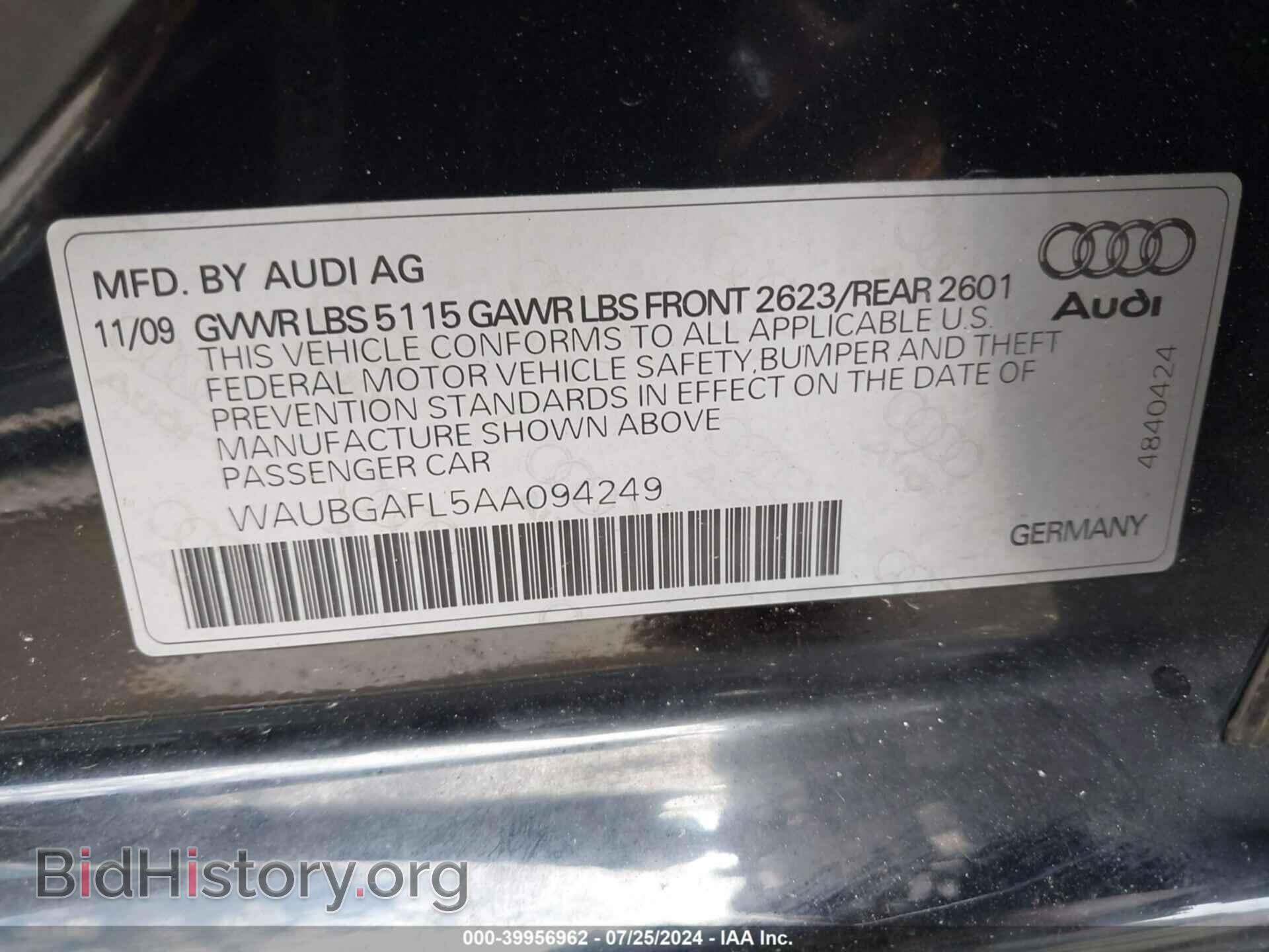 2010 AUDI S4 - VIN: WAUBGAFL5AA094249 - Фото 9