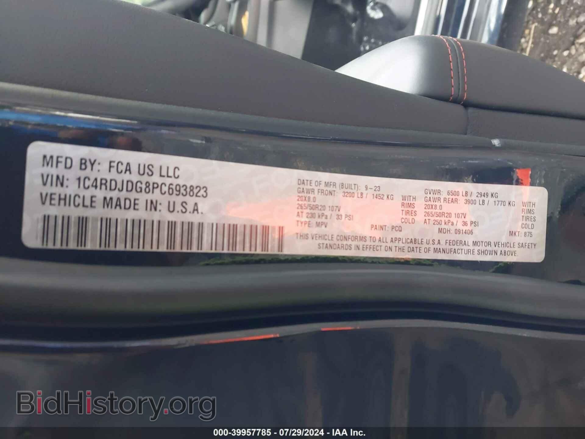 2023 DODGE DURANGO - VIN: 1C4RDJDG8PC693823 - Фото 9