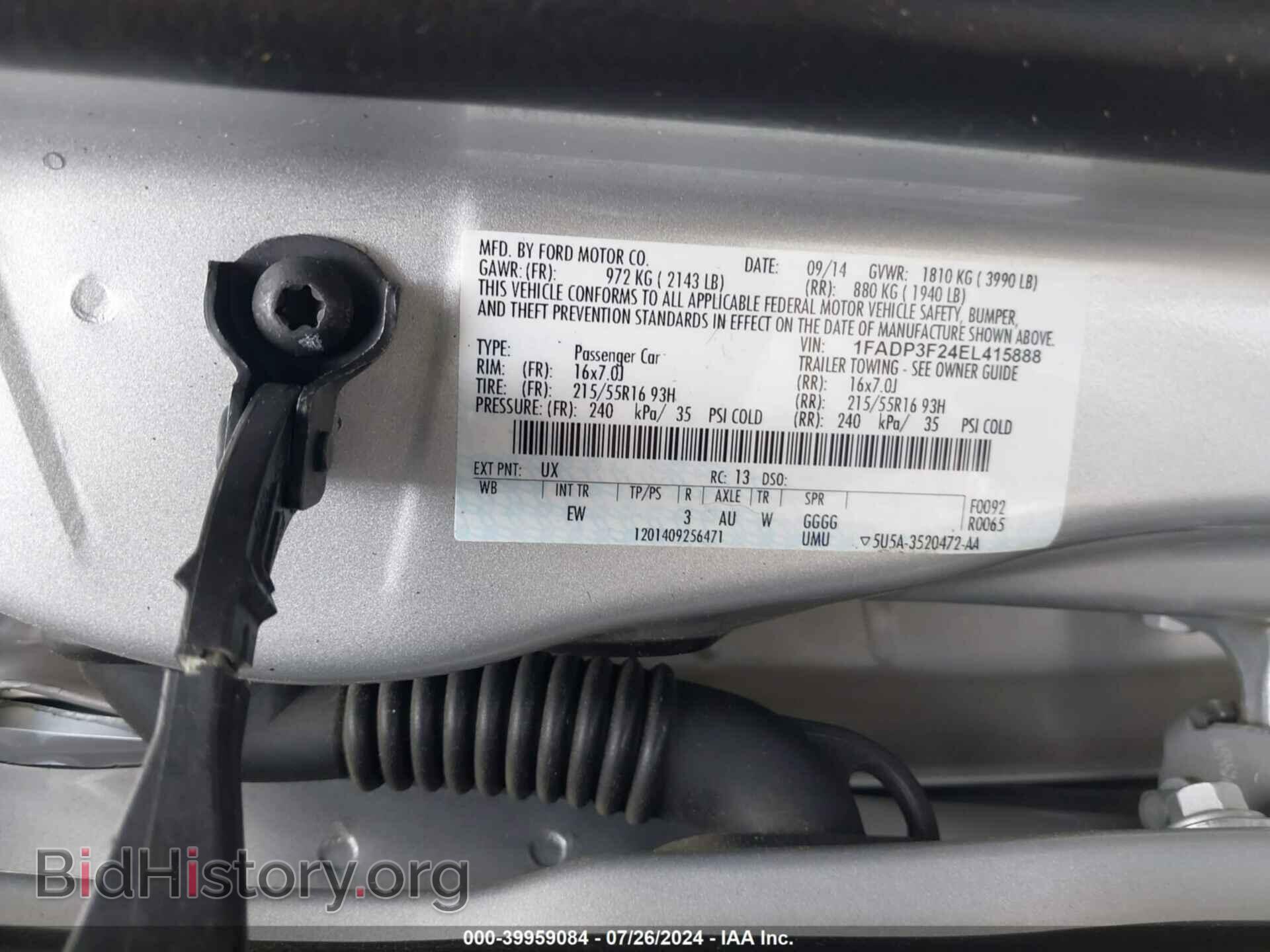 2014 FORD FOCUS - VIN: 1FADP3F24EL415888 - Photo 9