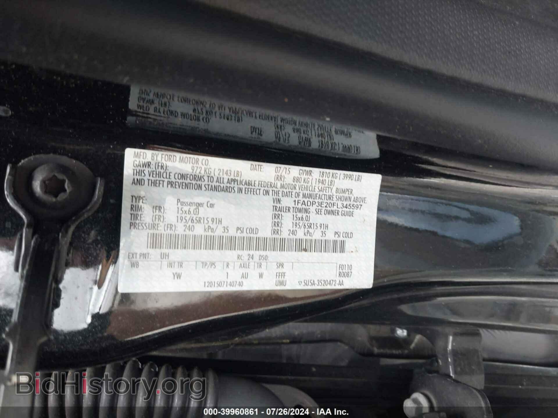 2015 FORD FOCUS - VIN: 1FADP3E20FL345597 - Фото 9