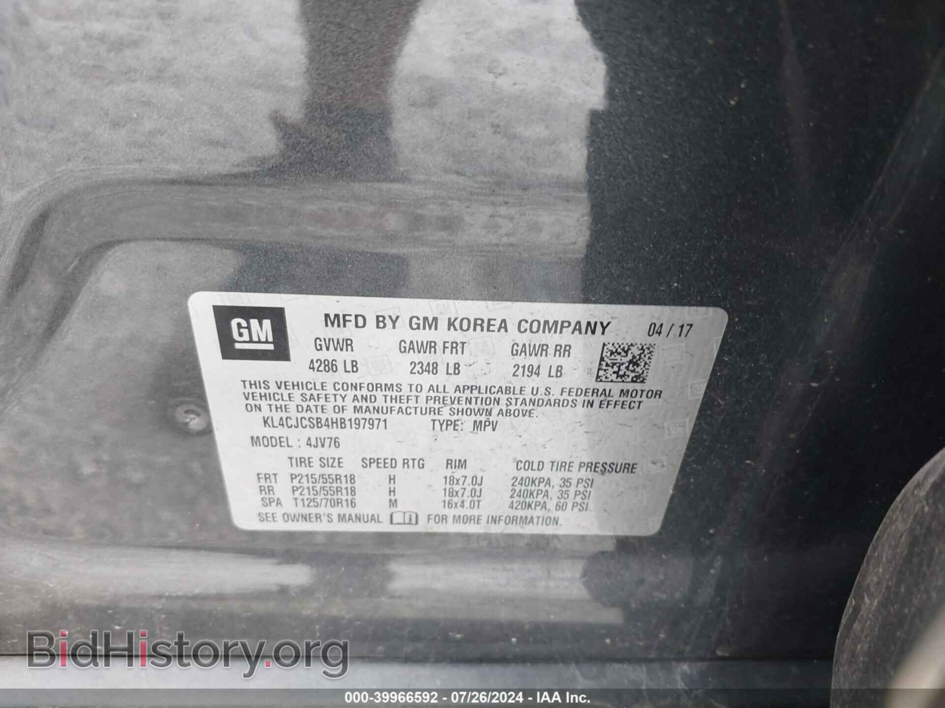 2017 BUICK ENCORE - VIN: KL4CJCSB4HB197971 - Photo 9