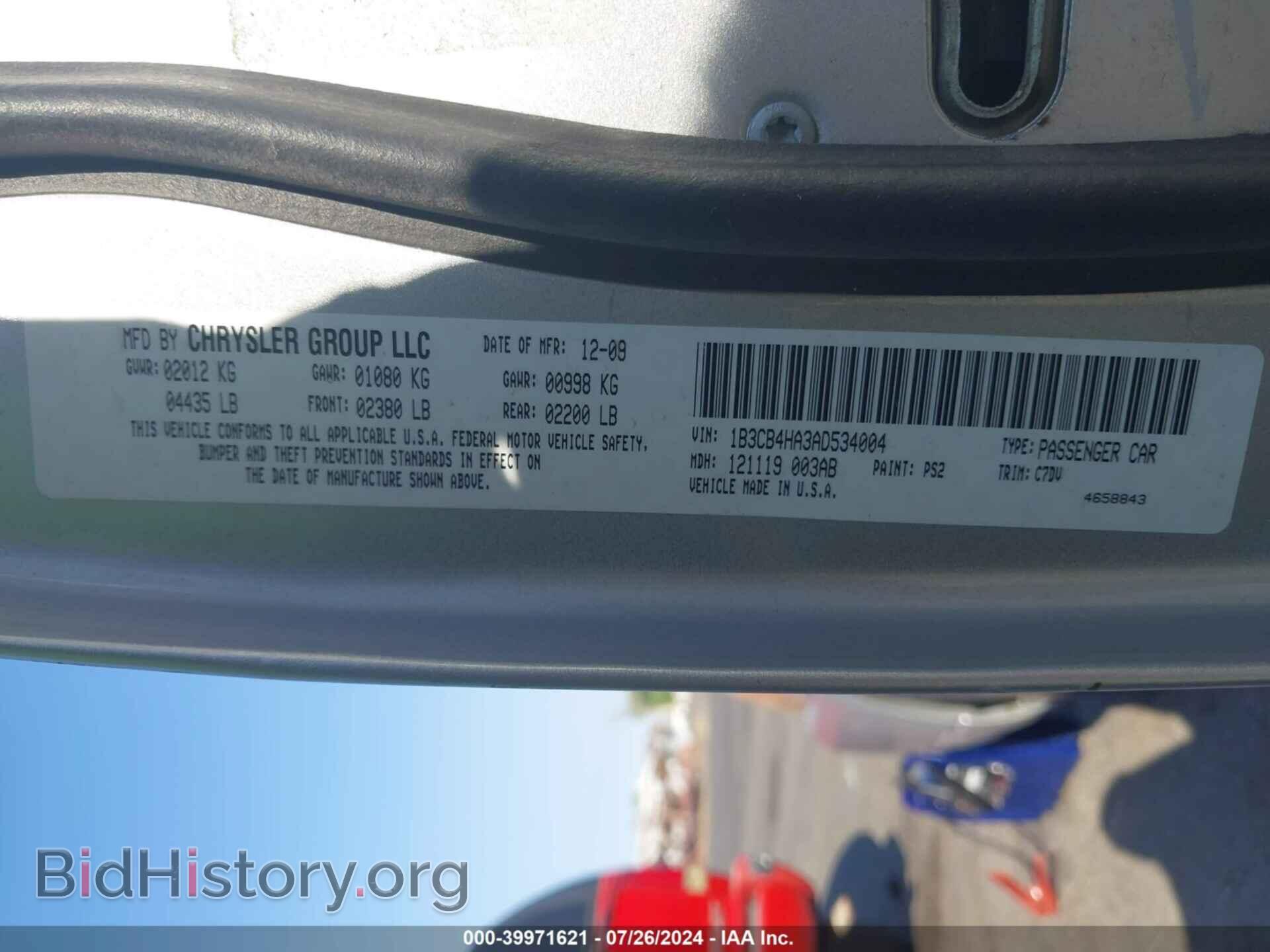 2010 DODGE CALIBER - VIN: 1B3CB4HA3AD534004 - Фото 9