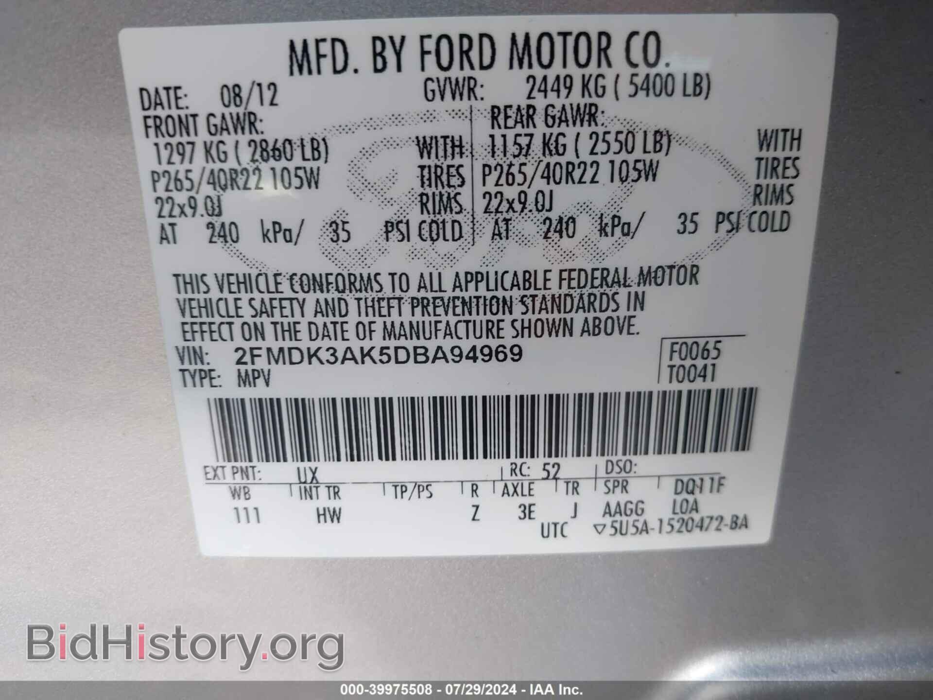 2013 FORD EDGE - VIN: 2FMDK3AK5DBA94969 - Photo 9